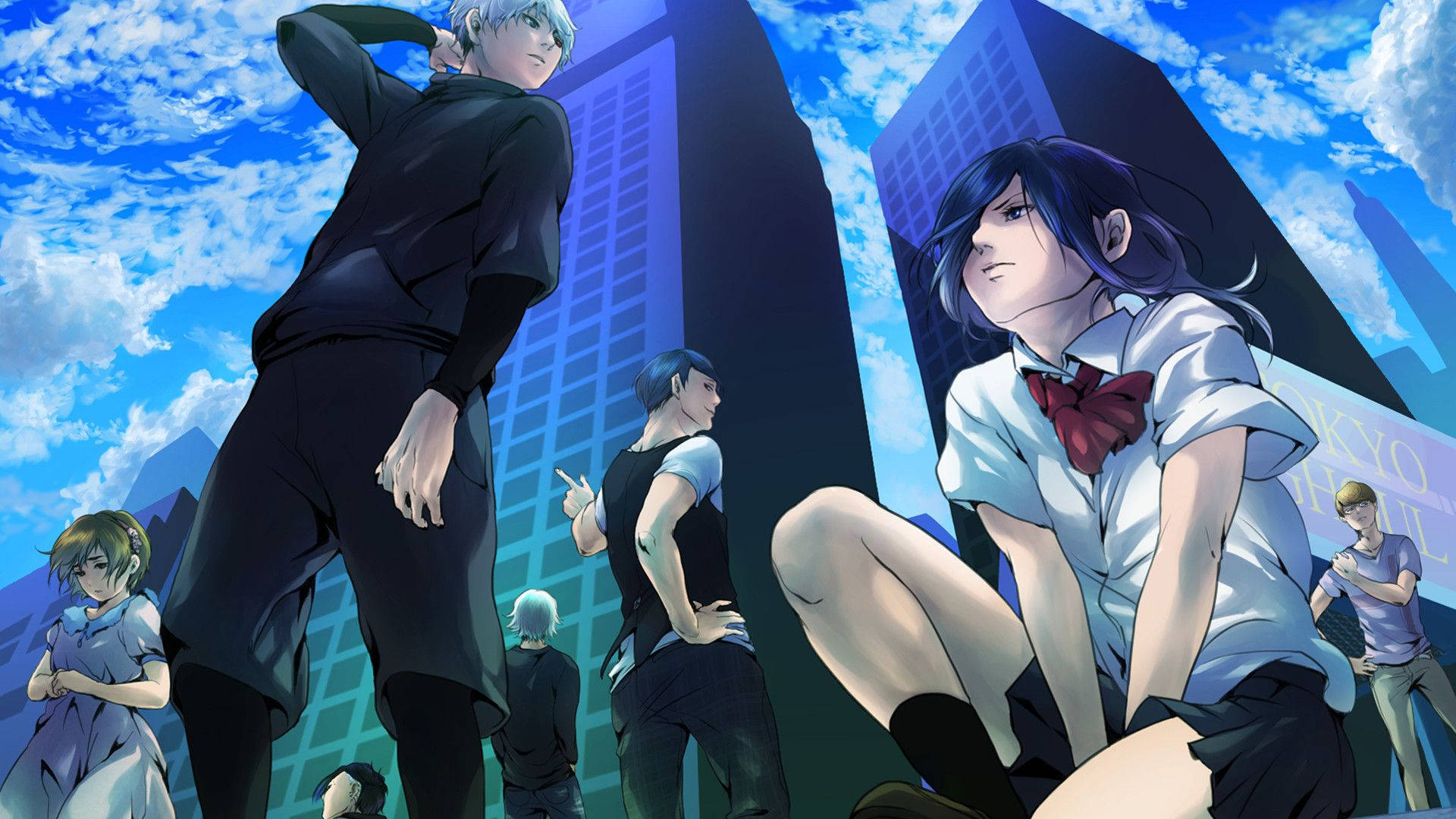 Tokyo Ghoul Karakters Rize Skooluniform Muurpapier