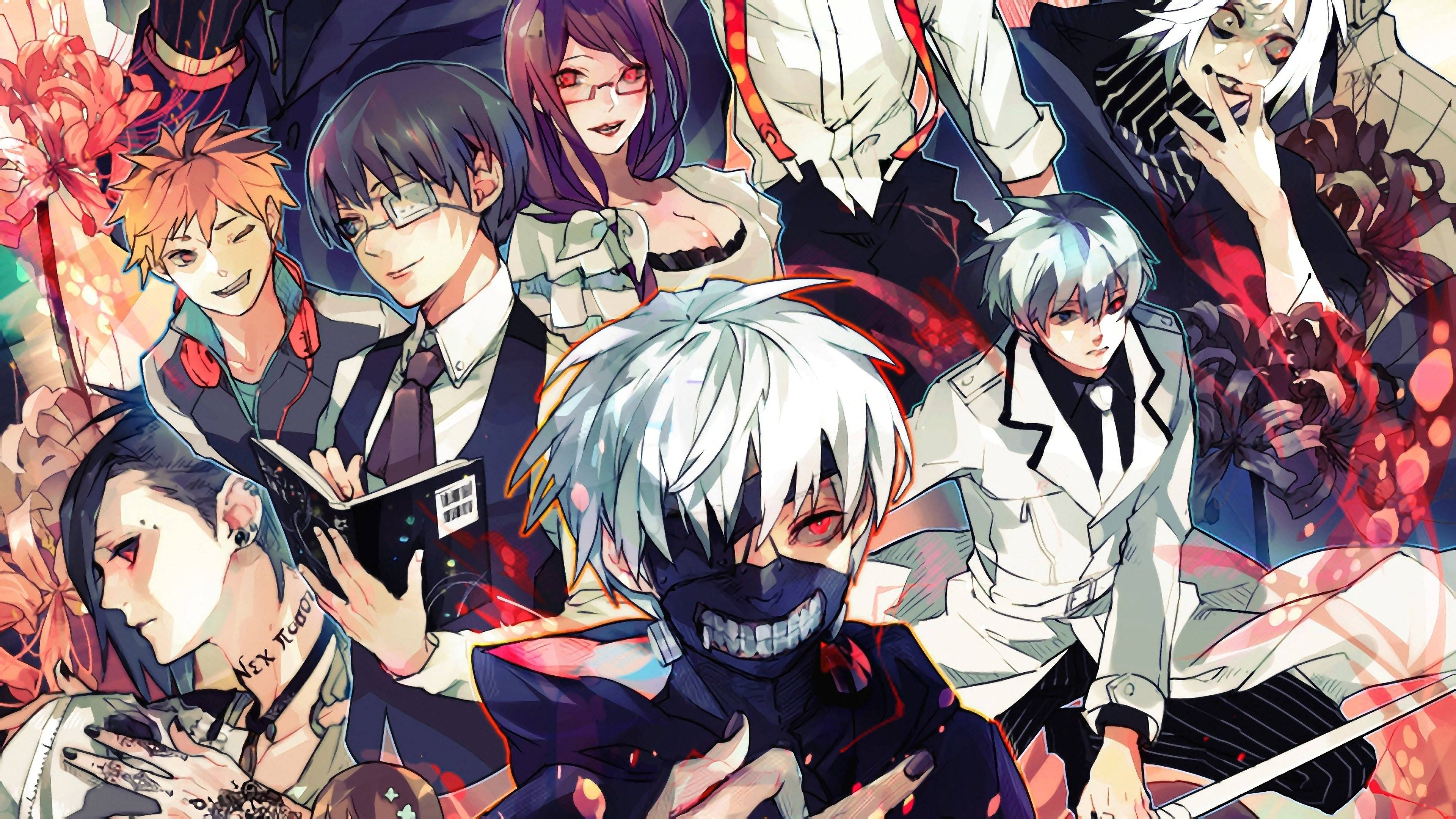 Tokyo Ghoul Karakters Anime Fan Kuns Muurpapier
