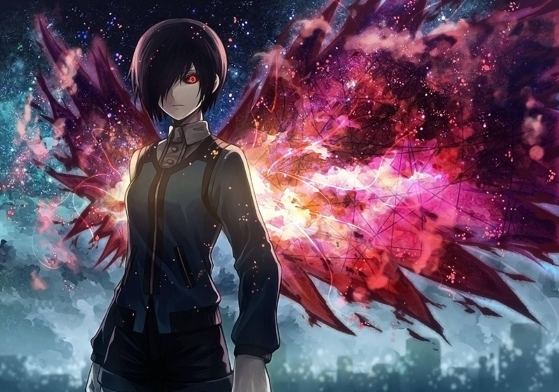 Tokyo Ghoul Karakters Verbeterde Vlerke Muurpapier