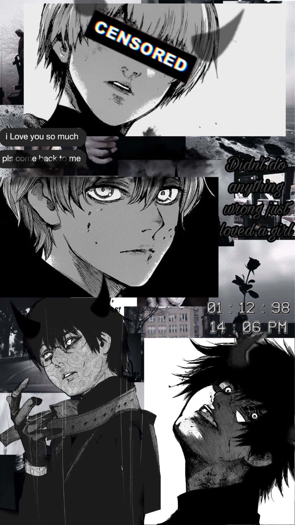 Tokyo Ghoul Ken Kaneki Estetiese Manga Muurpapier