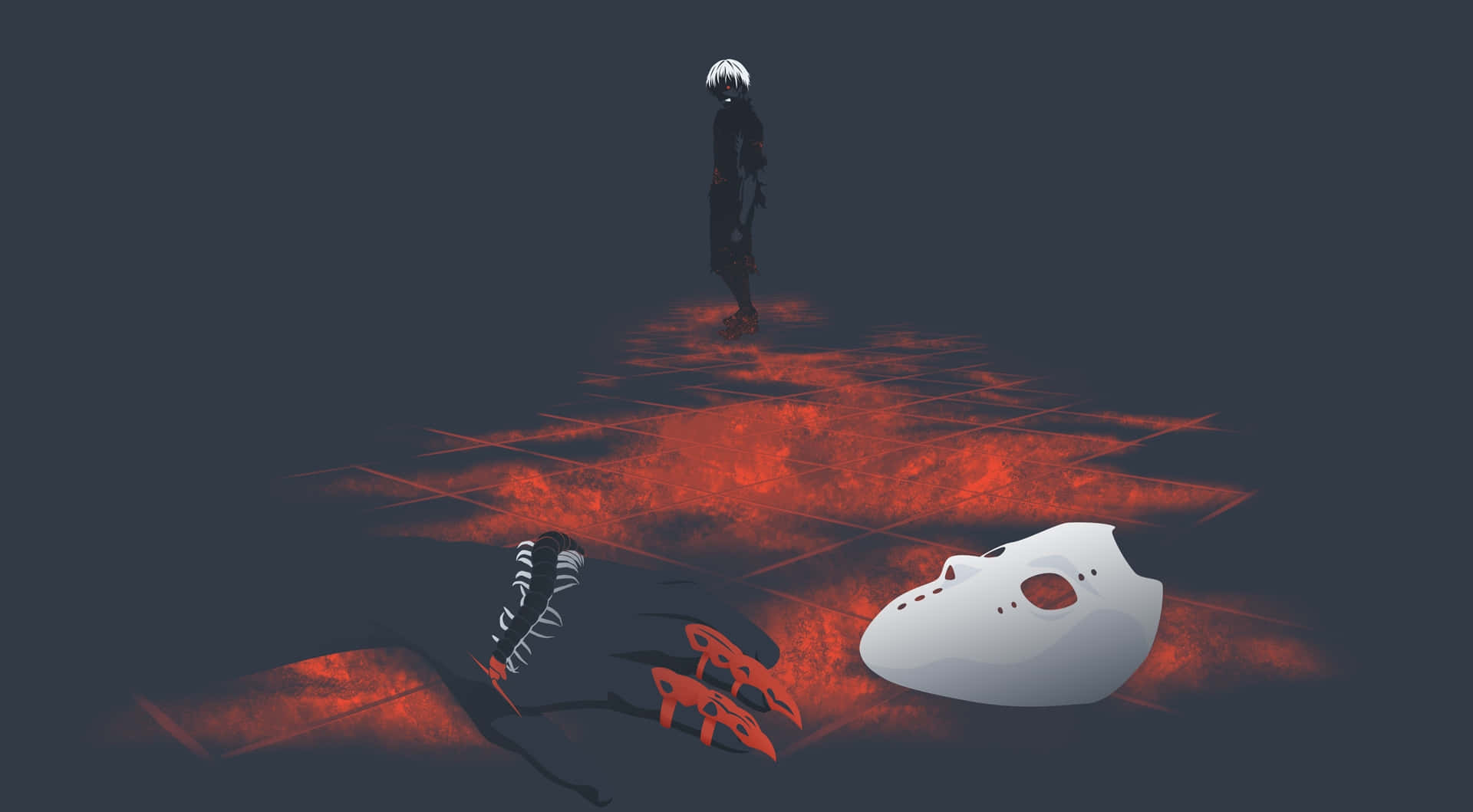 Tokyo Ghoul - Vrees die wese wat in die skaduwee skull Muurpapier
