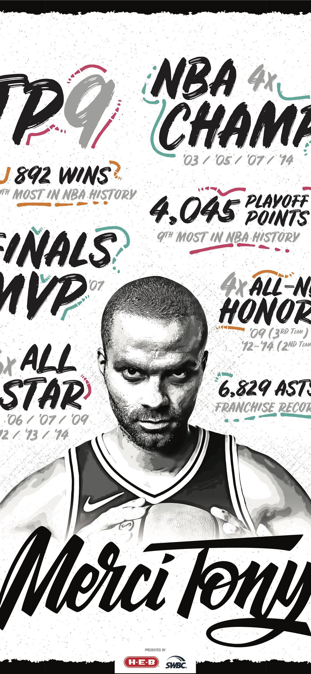 Tony Parker Basketbal Statistieke Muurpapier