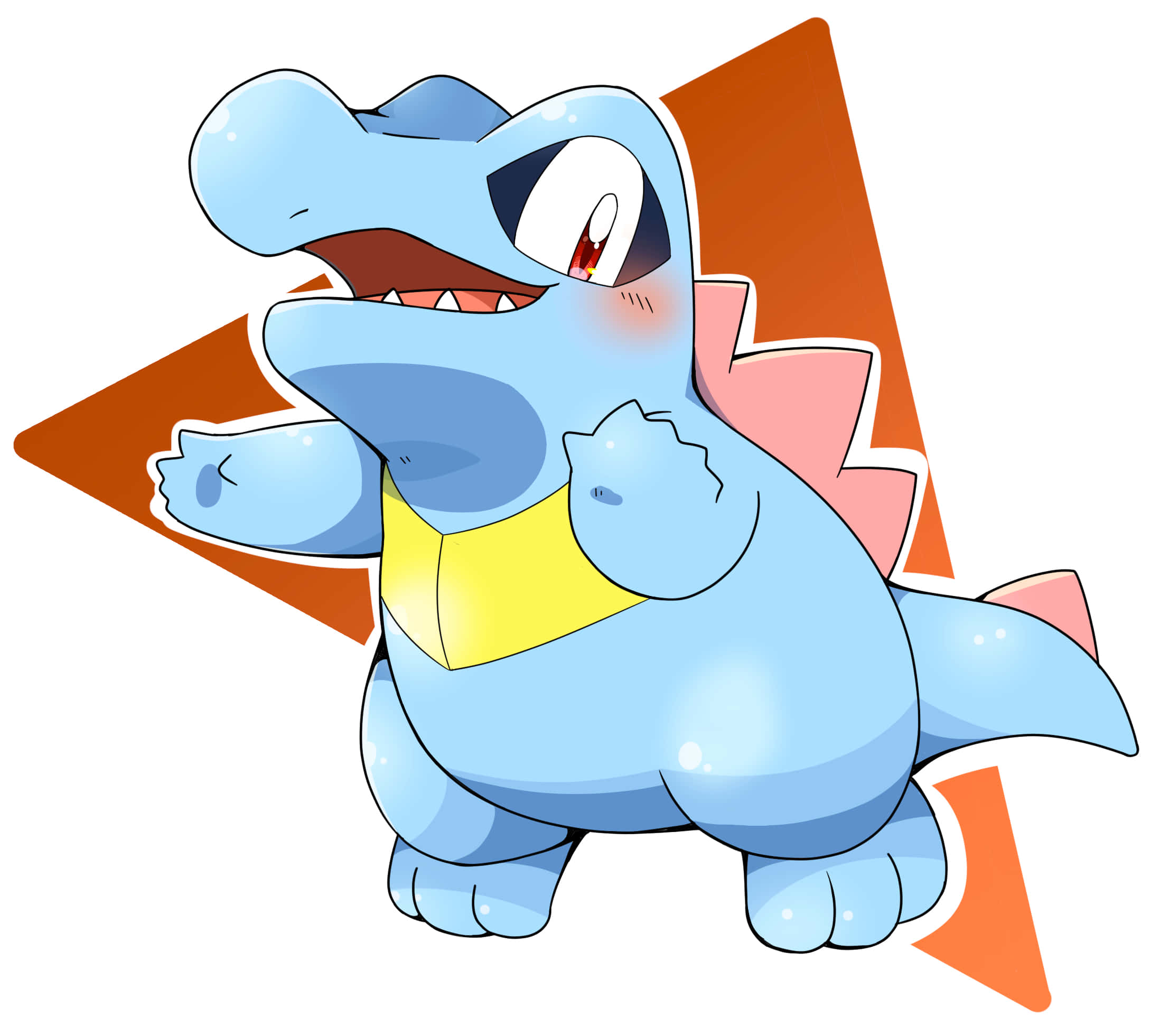 Totodile met Oranje Driehoek-grafika Muurpapier
