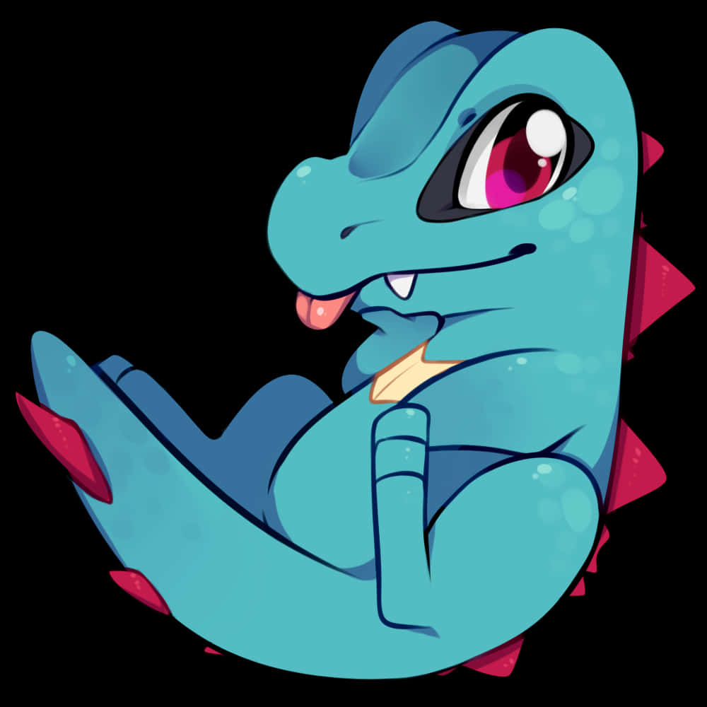 Totodile met Tong Uit Muurpapier