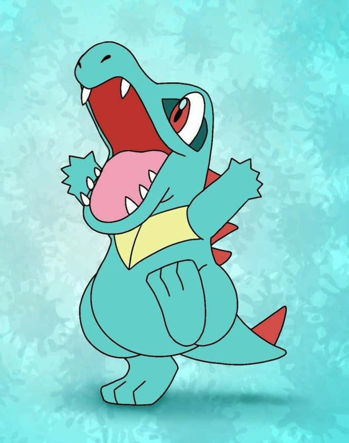 Totodile teen Blou Abstrakte Agtergrond Muurpapier