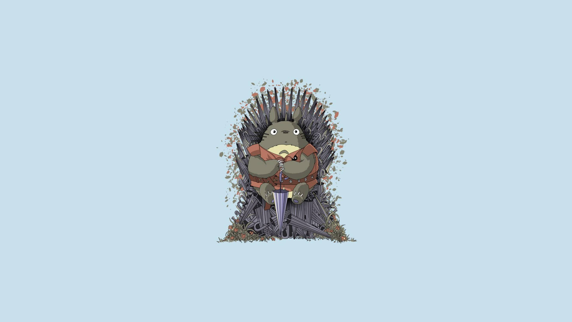 Totoro Game of Thrones Minimalistiese Estetiese Skootrekenaar Muurpapier