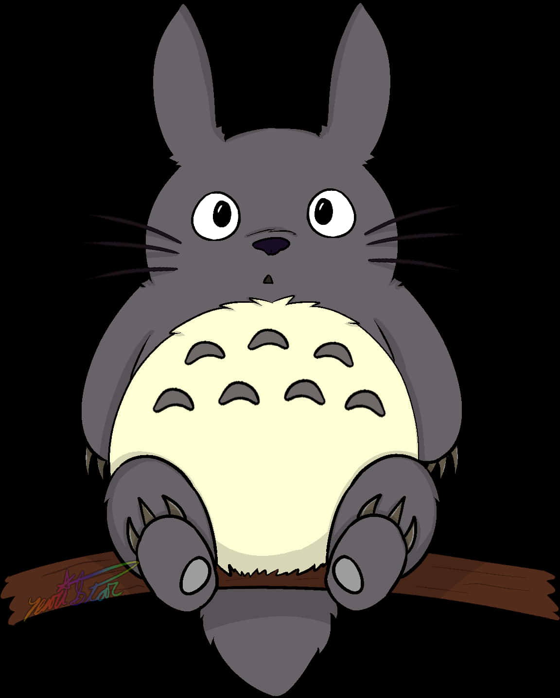 Totoro met Maag Trom — Cool anime GIF Muurpapier