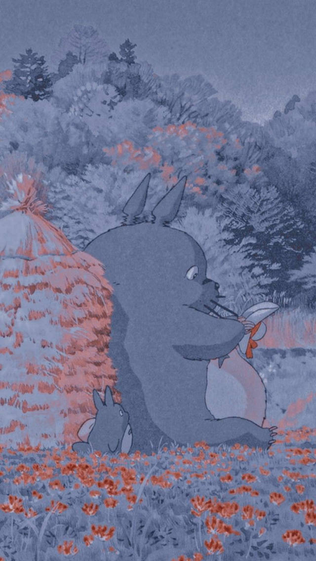 Totoro Sagte Estetika Muurpapier