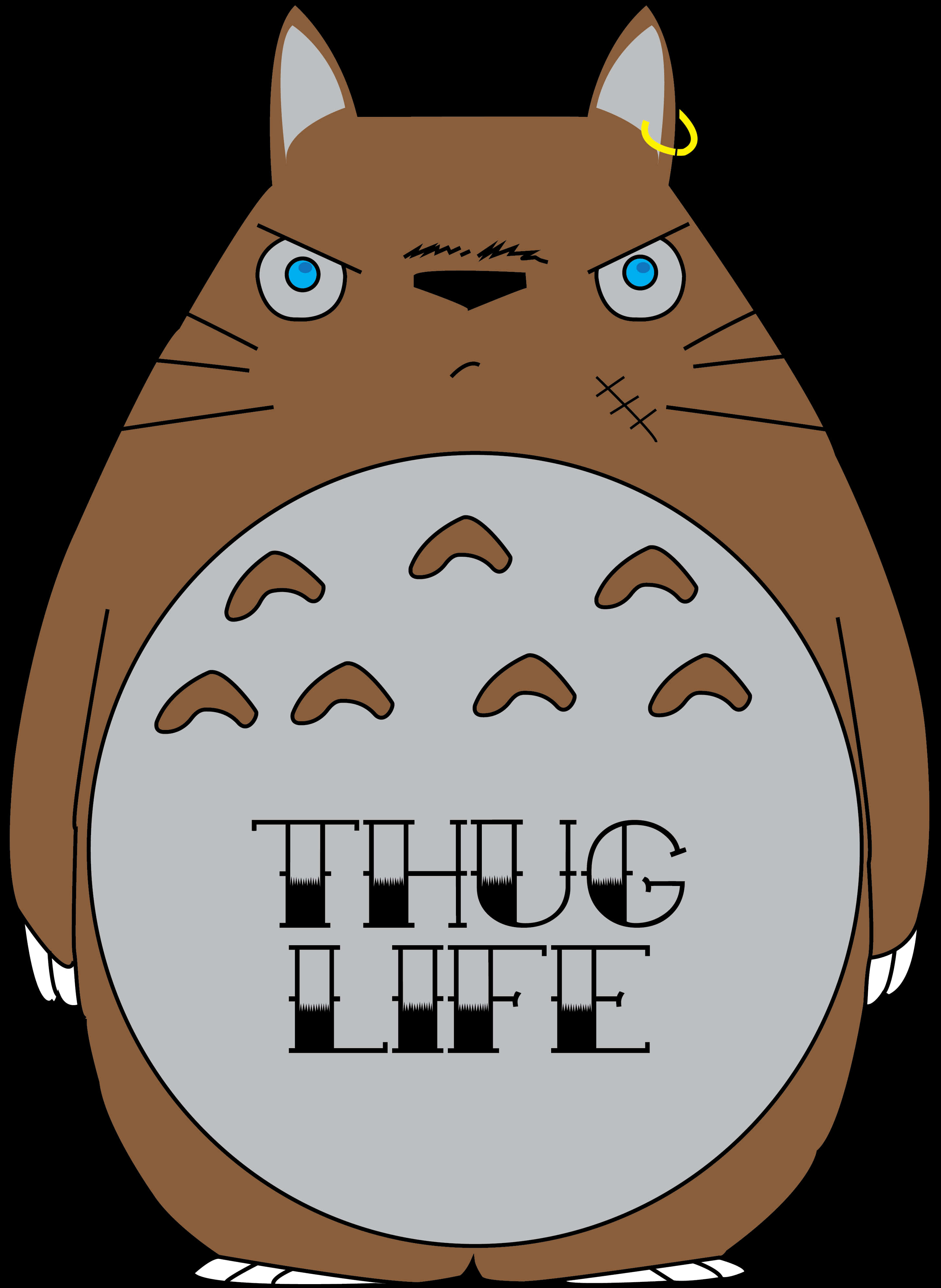 Totoro Thug Life Parodie — Cool anime GIF Muurpapier