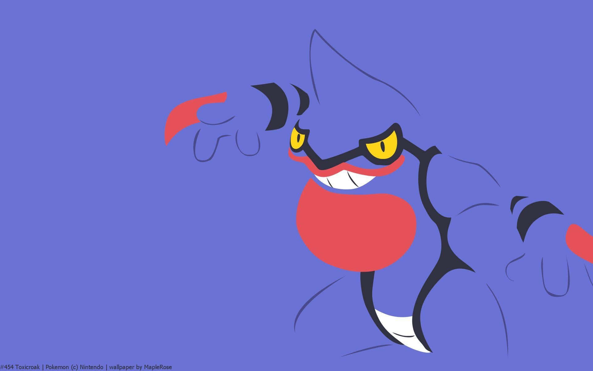 Toxicroak Pokemon Minimalistiese Estetiese Illustrasie Muurpapier