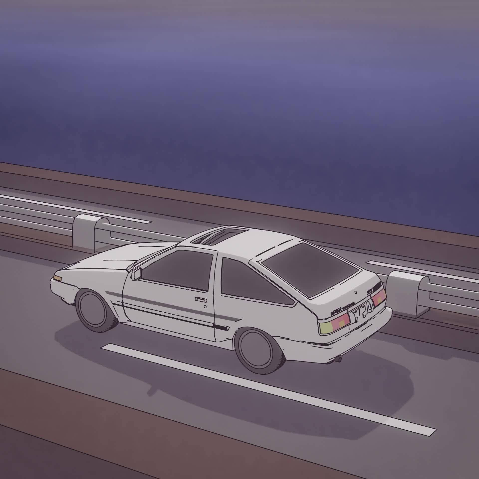 Toyota AE86 Kar Anime Muurpapier