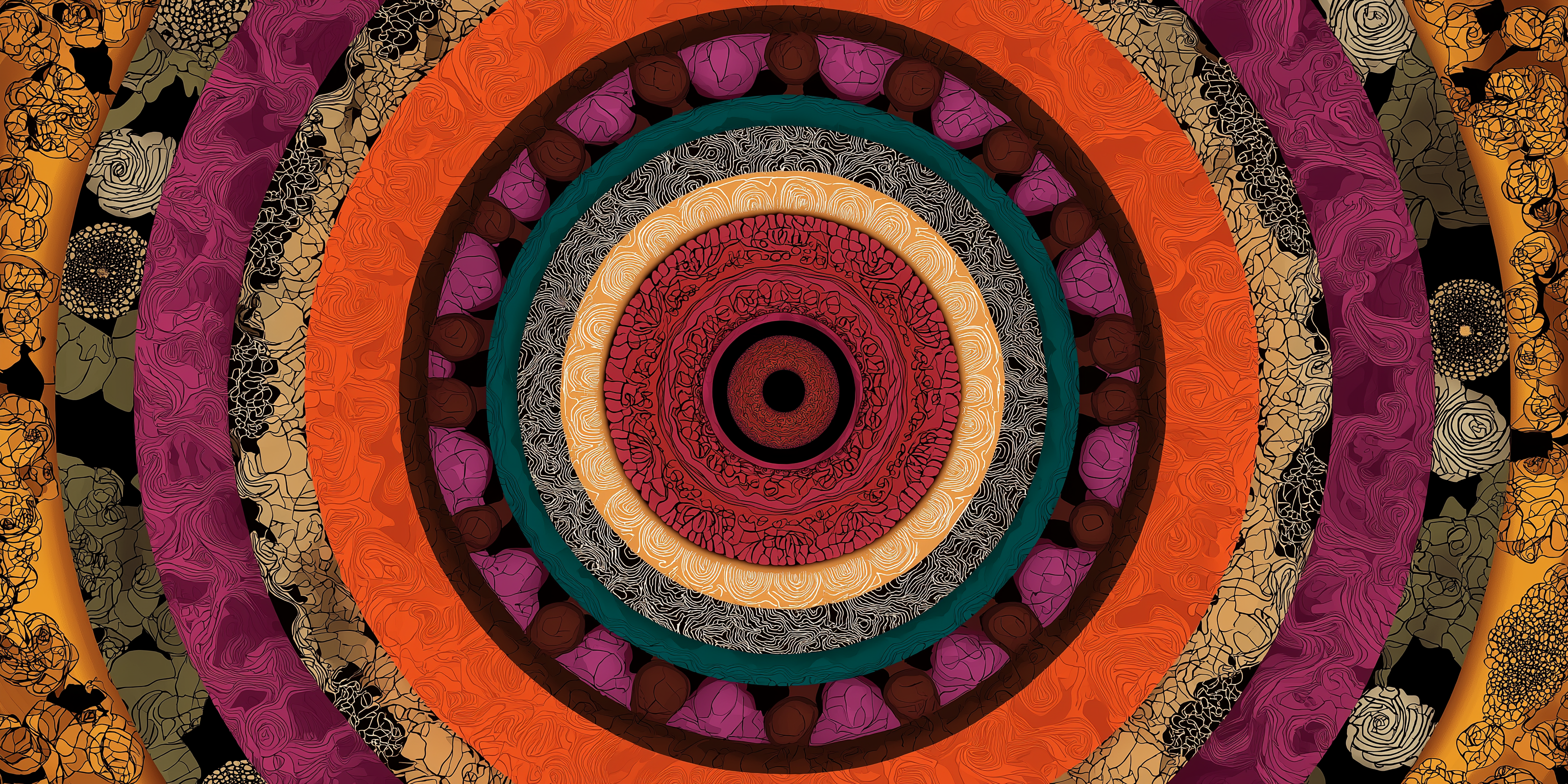 Tradisionele Kulturele Kaleidoskoop Muurpapier