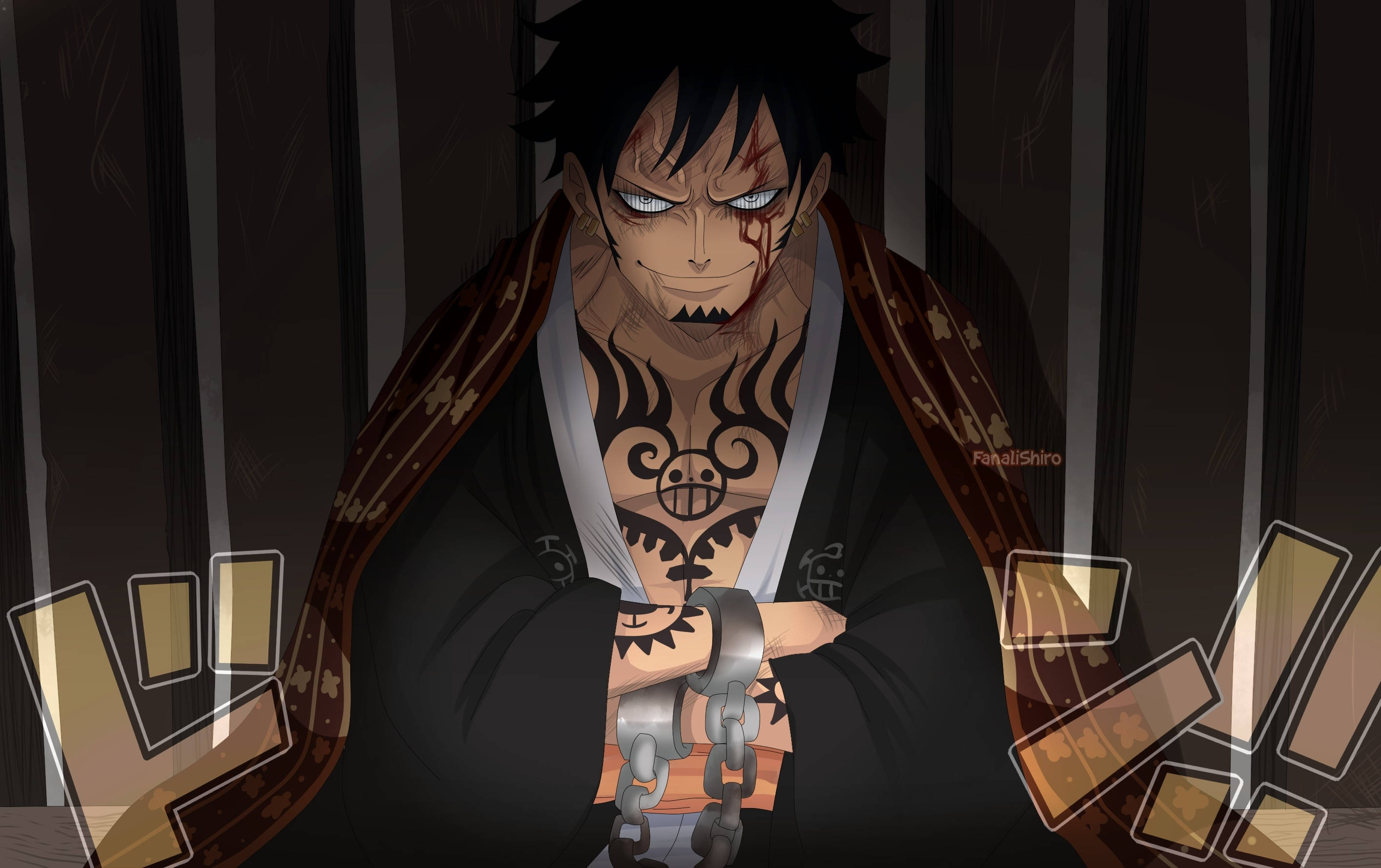 Trafalgar-kunswerk One Piece-rekenaarskerm Muurpapier