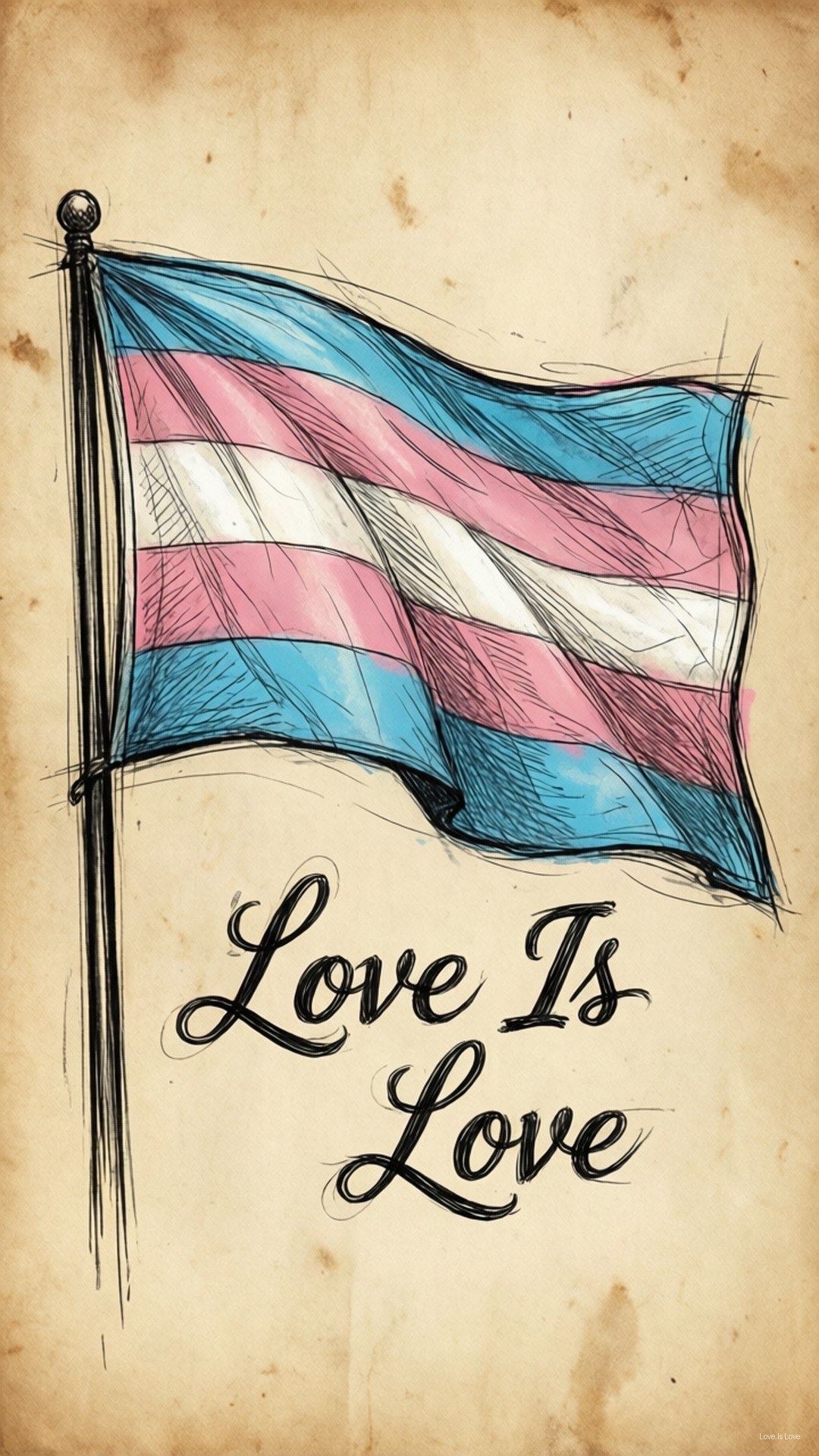 Trans Pride Skets Muurpapier