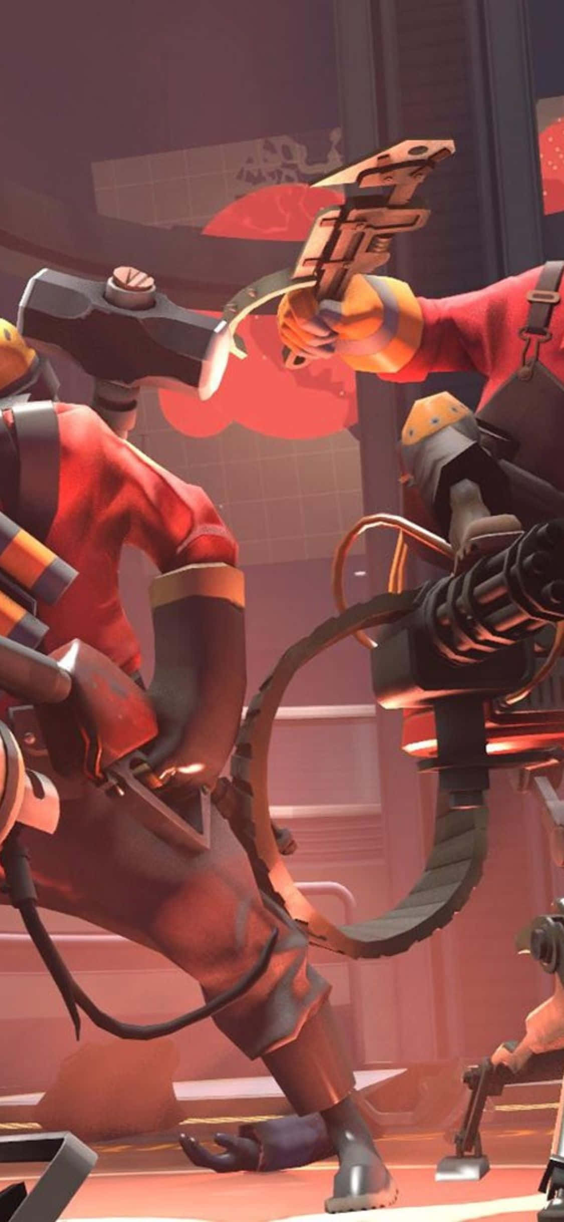 Trek aan met Apple en Valve se Team Fortress 2 op iPhone Xs Muurpapier