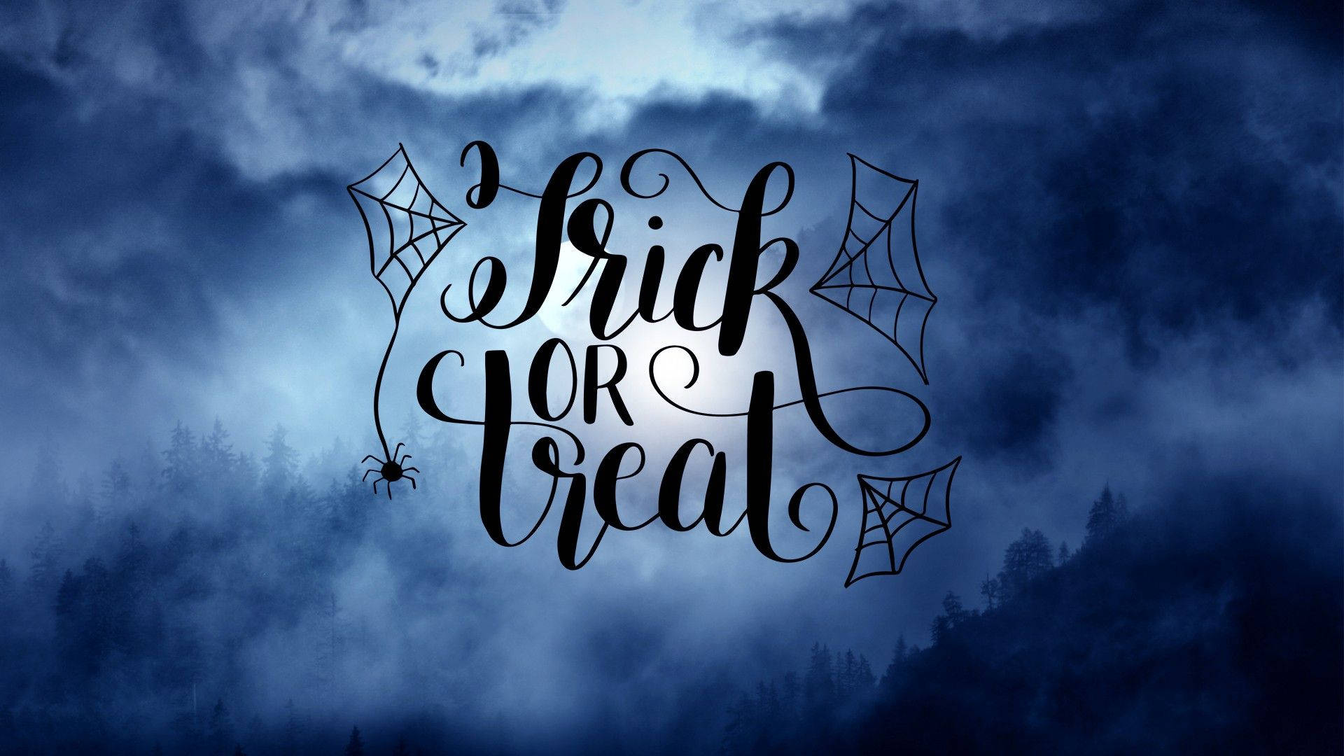 Trick Or Treat Web Wollerige Agtergrond Muurpapier
