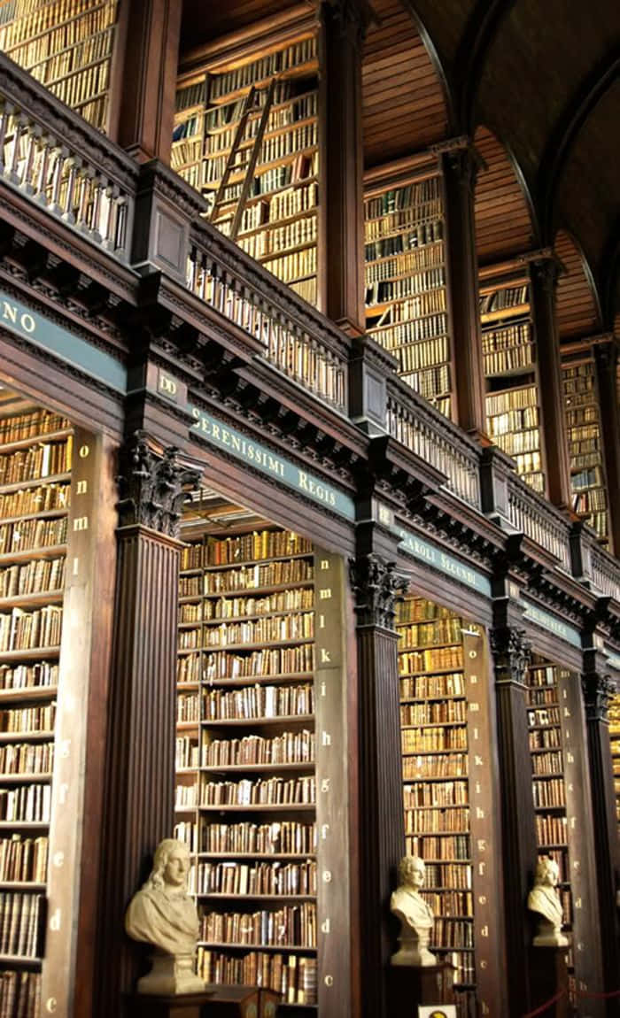 Trinity College Biblioteek Prent Muurpapier