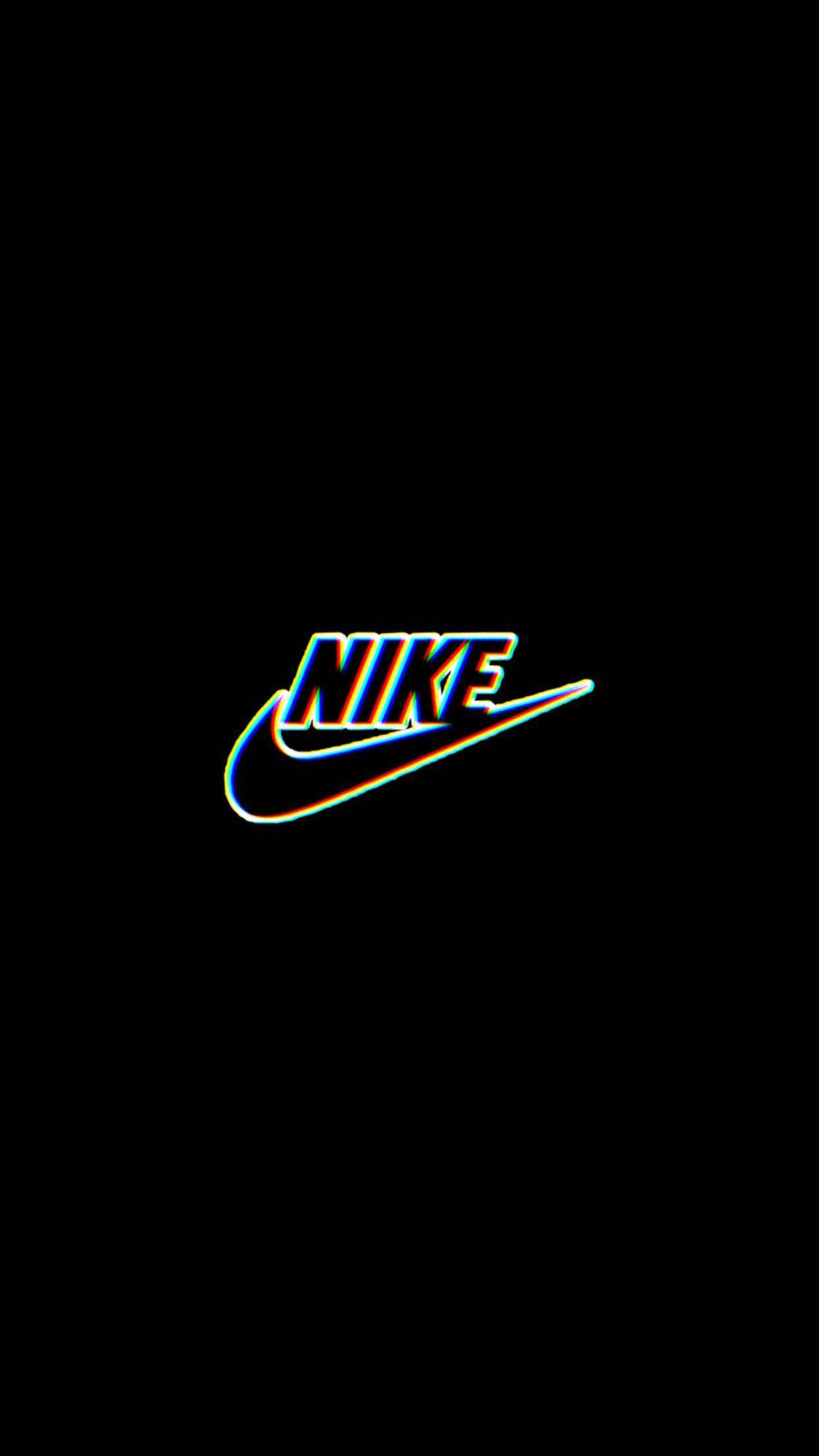Trippy Donker Estetika Nike-logo Muurpapier