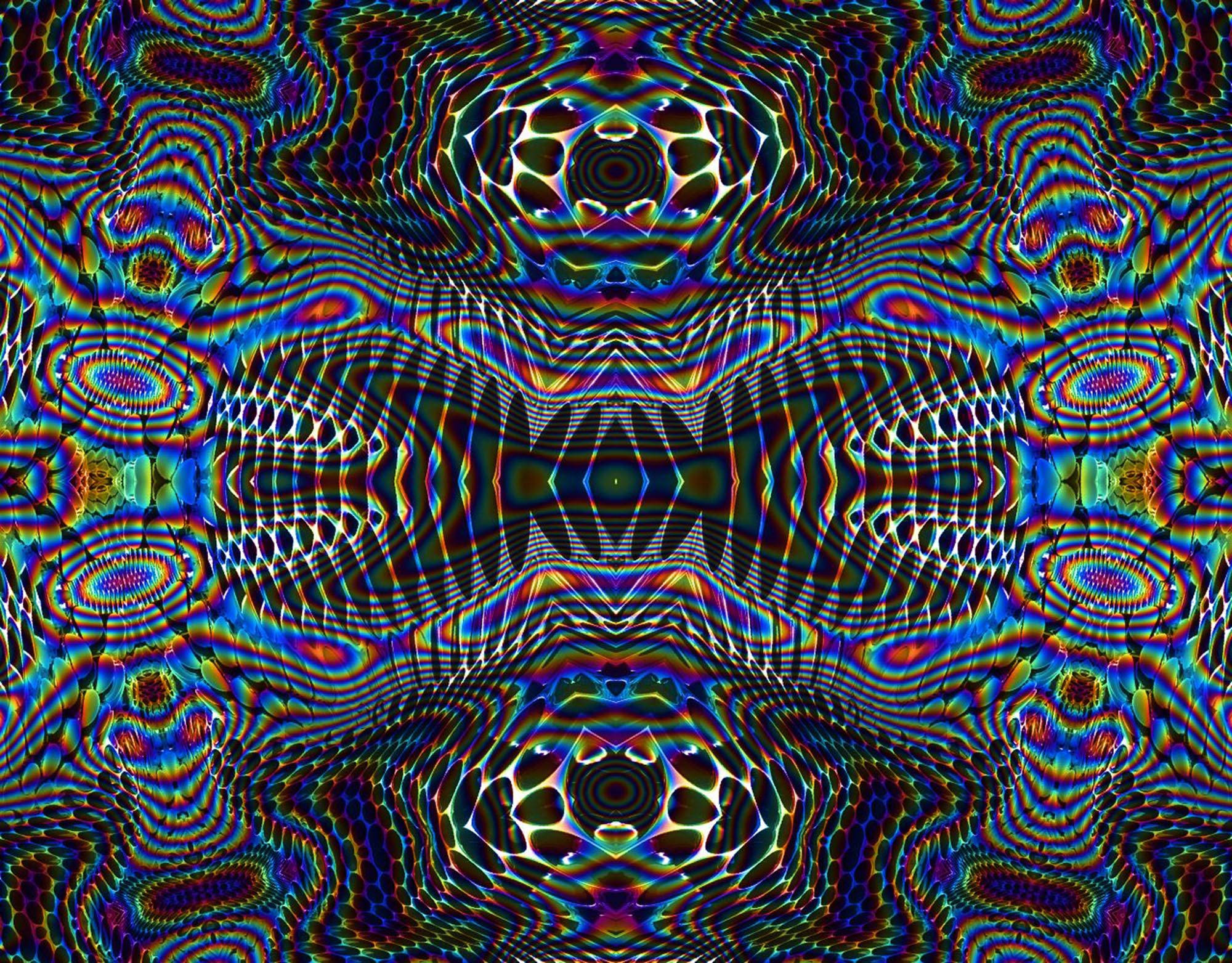 Trippy Donker Estetiese Spektrum Muurpapier