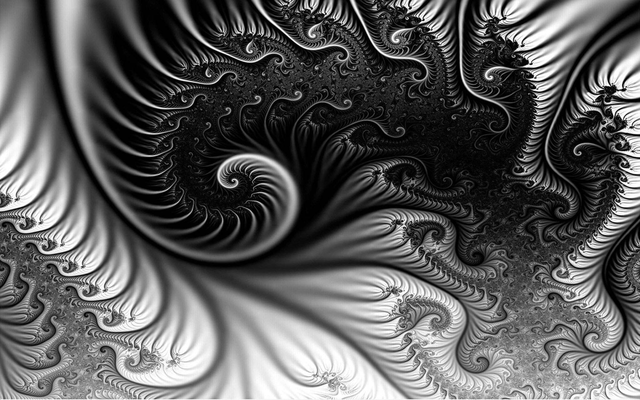 Trippy Donker Estetiese Swierige Vorms Muurpapier