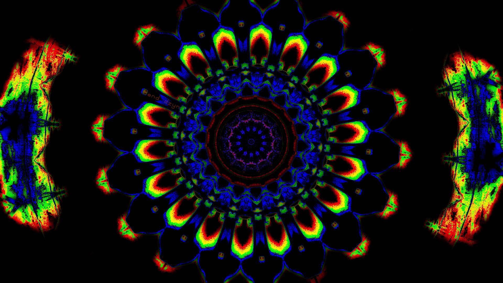 Trippy Donker Estetiese Blomkuns Muurpapier