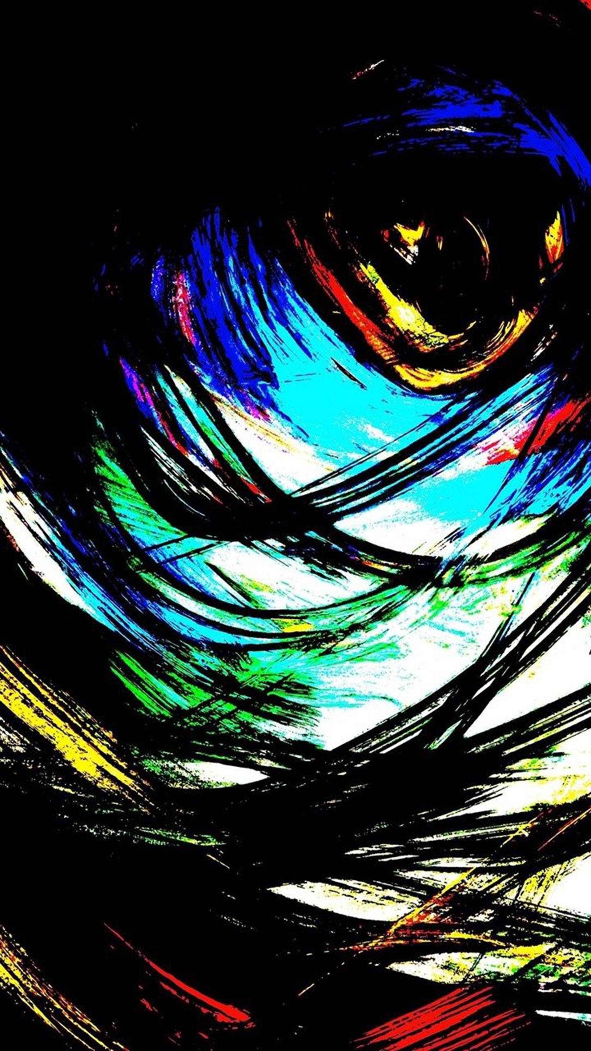 Trippy Donker Estetiese Grunge Lyne Muurpapier