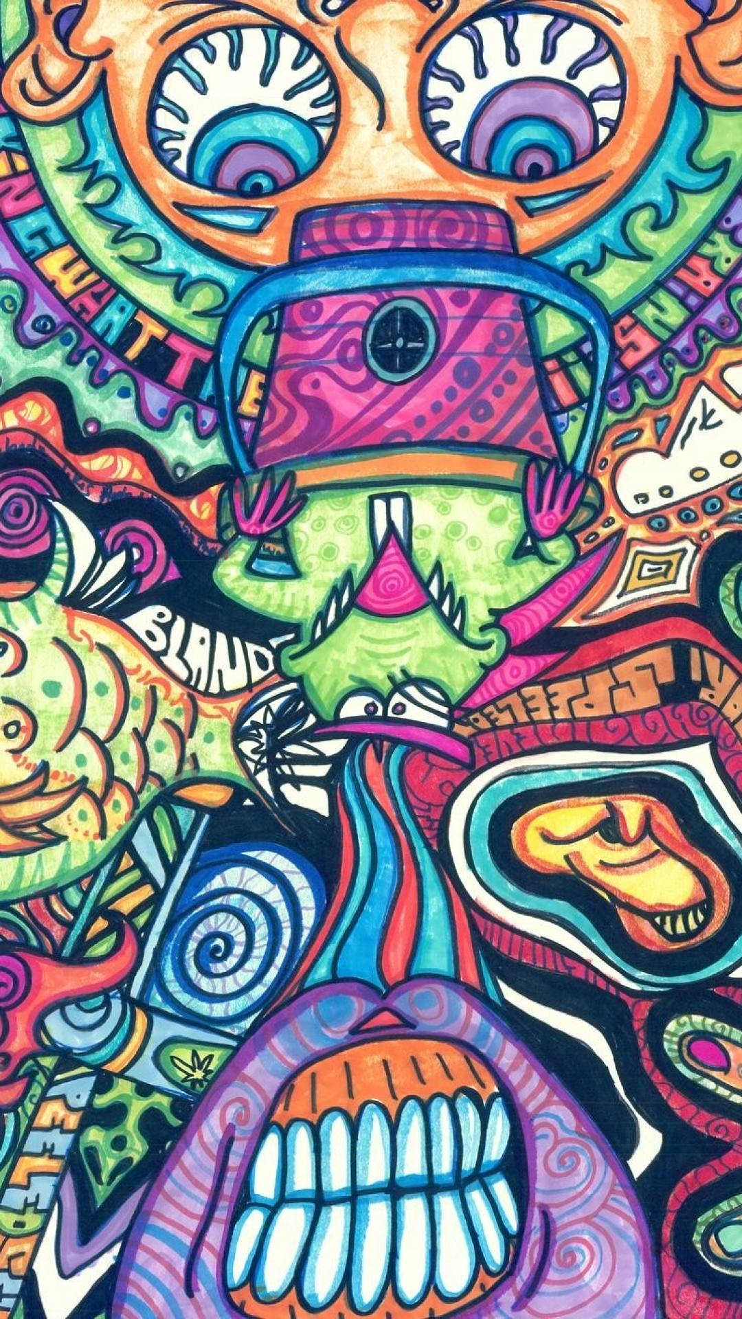 Trippy Foon Abstrak Muurpapier