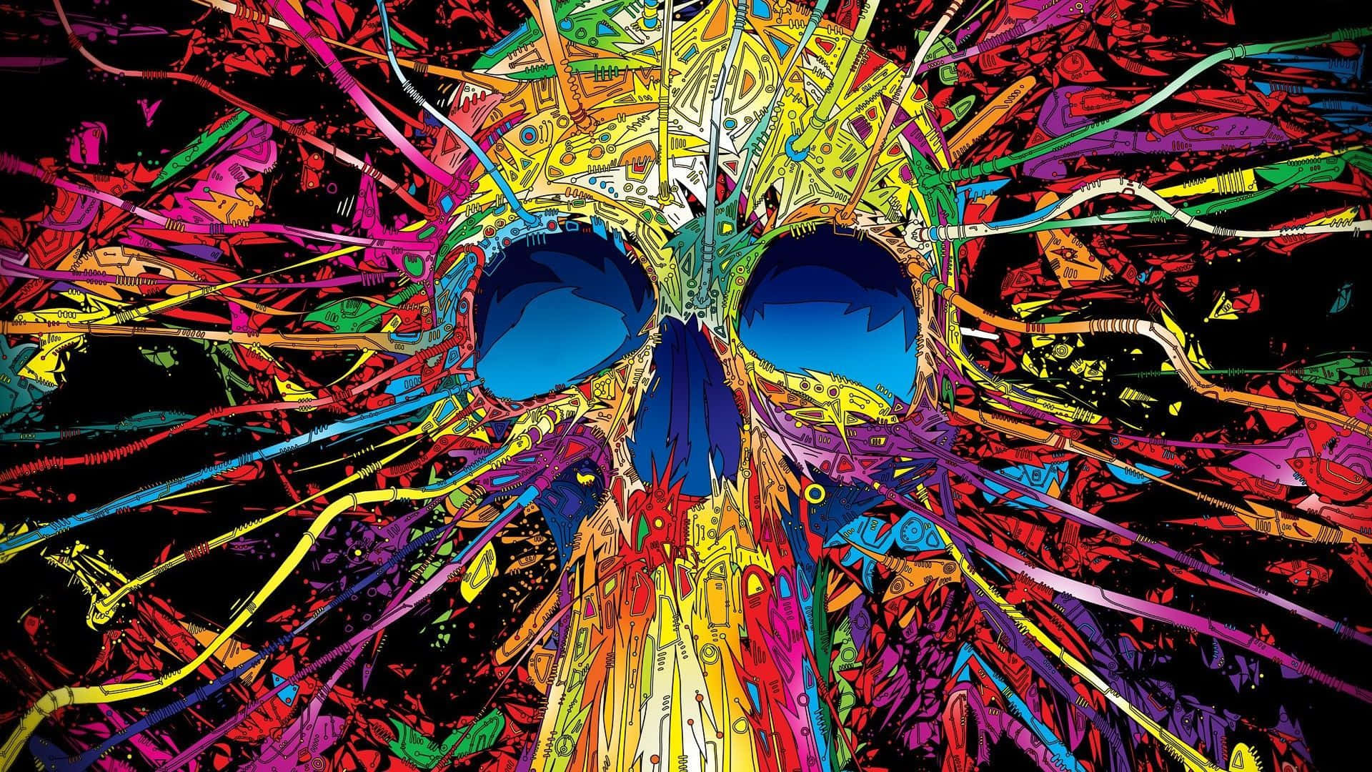 Trippy Lessenaar Skedel Muurpapier