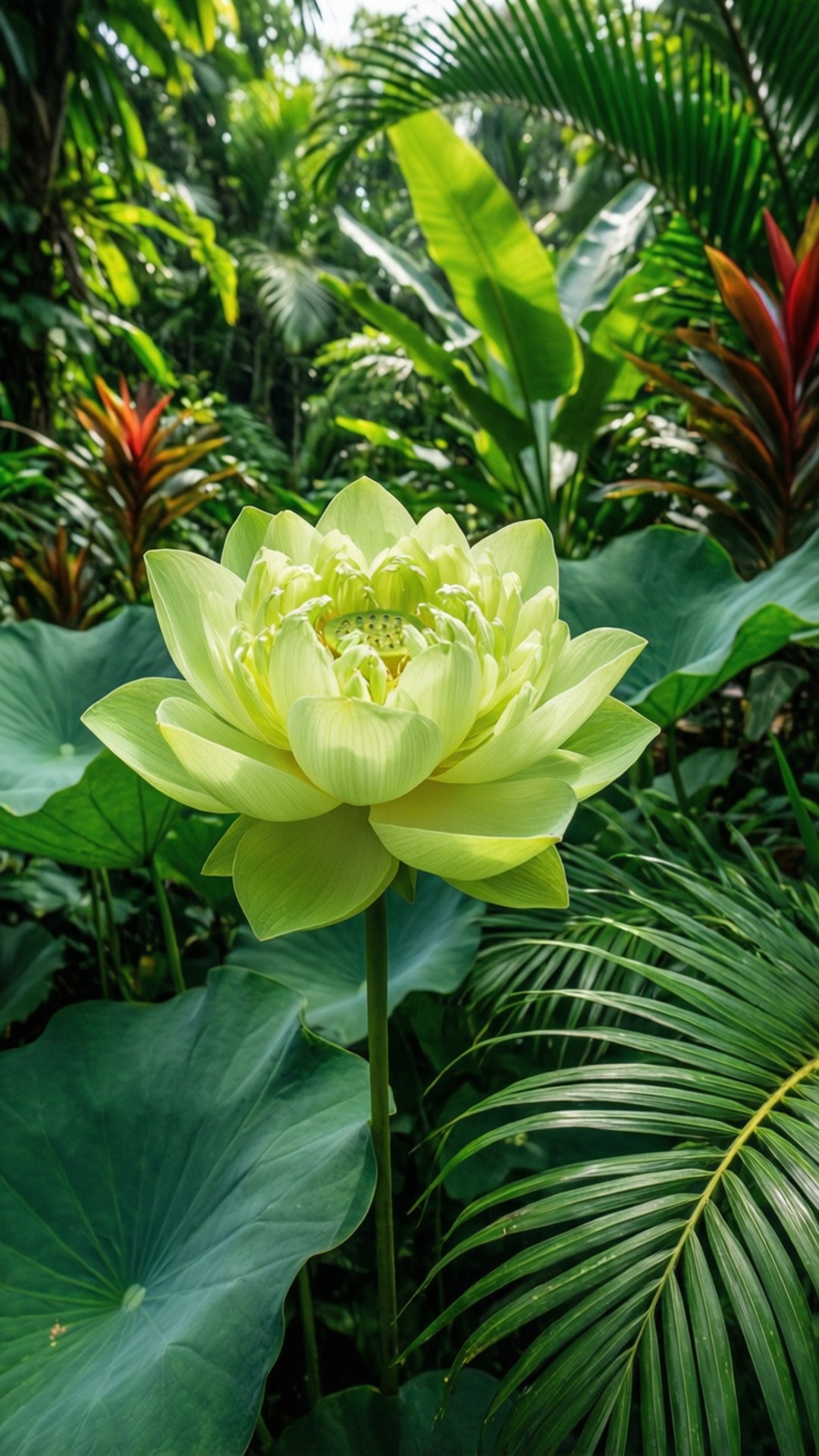 Tropiese Lotus Muurpapier