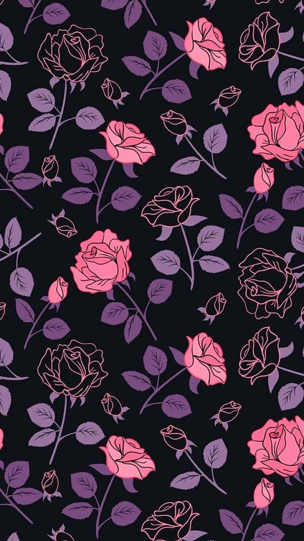 Trosse pienk blomme wat 'n bekoorlike, fyn atmosfeer uitstraal Muurpapier