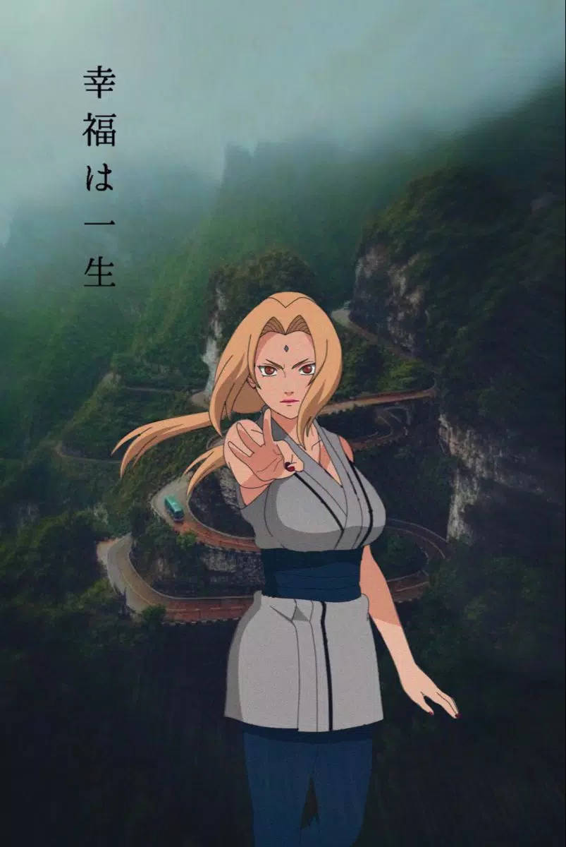 Tsunade Geluk Vir Die Lewe — Naruto iPhone GIF Muurpapier