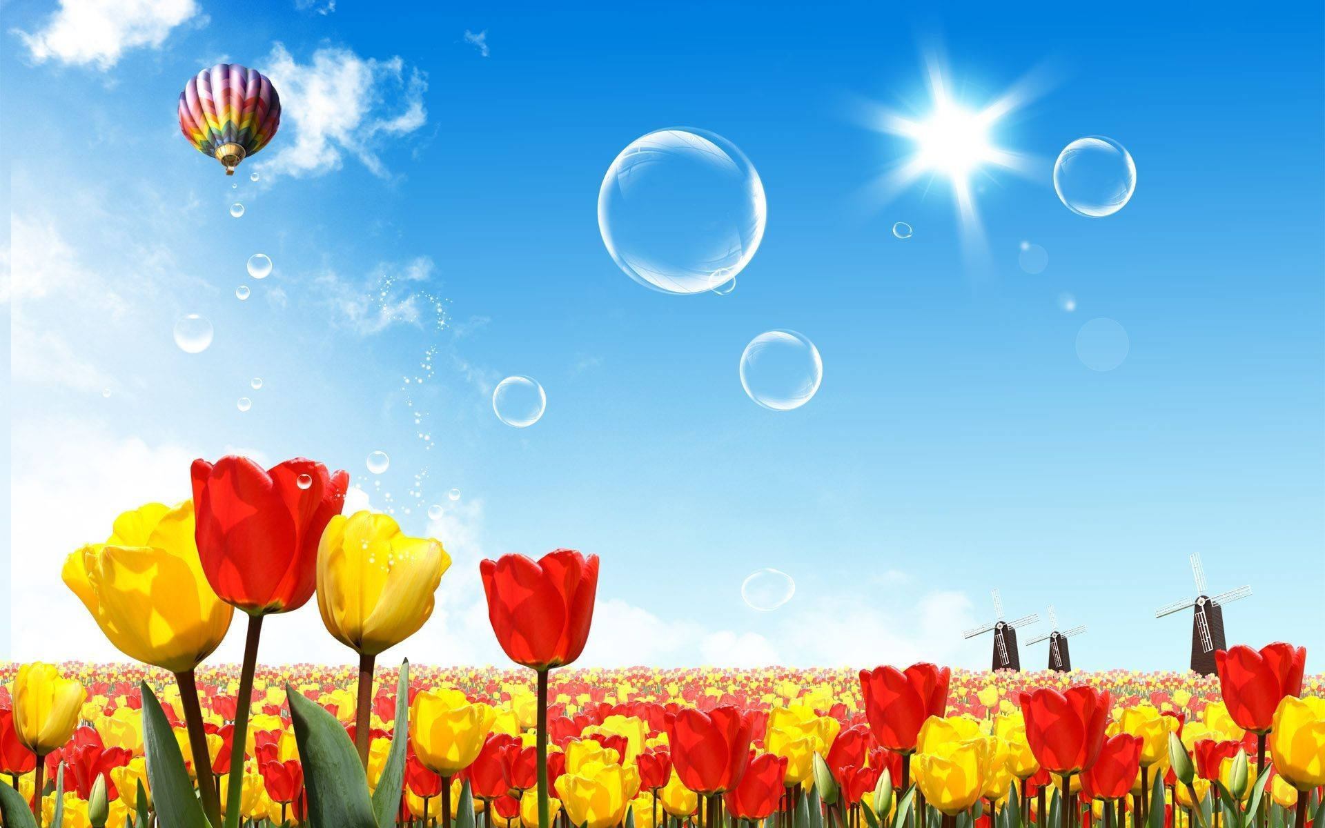 Tulpe Kuns Somer Rekenaar Muurpapier