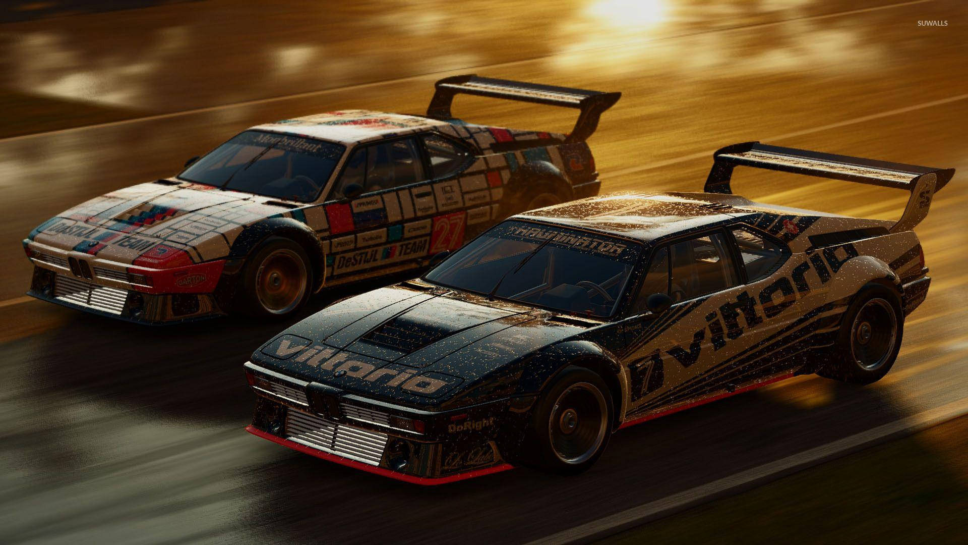 Twee BMW M1's van Project Cars Muurpapier