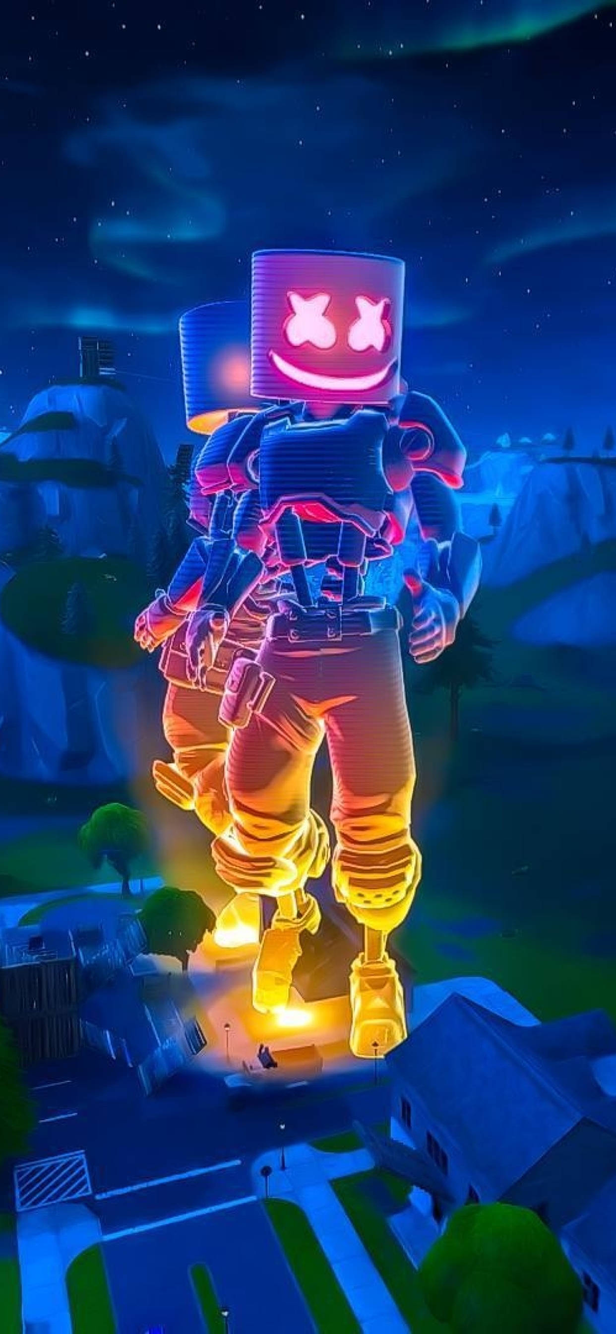 Twee Fortnite Marshmello HD iPhone Muurpapier