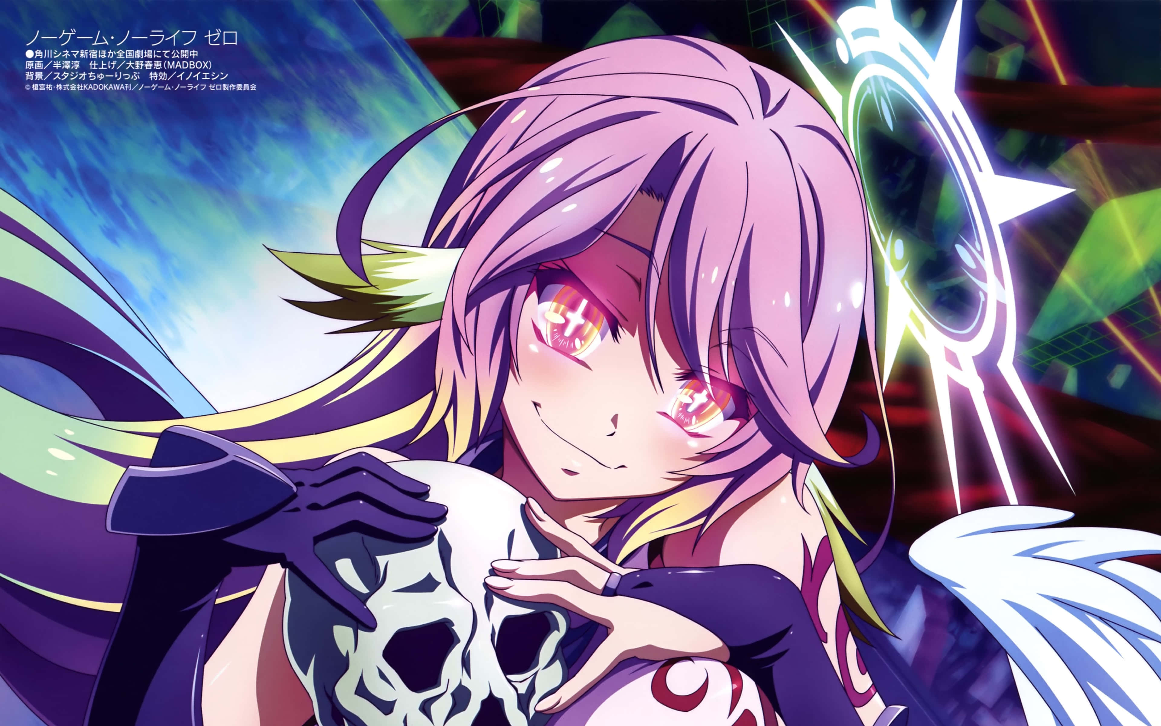 Twee gamers wat hul lewe geniet in die wêreld van No Game No Life Muurpapier
