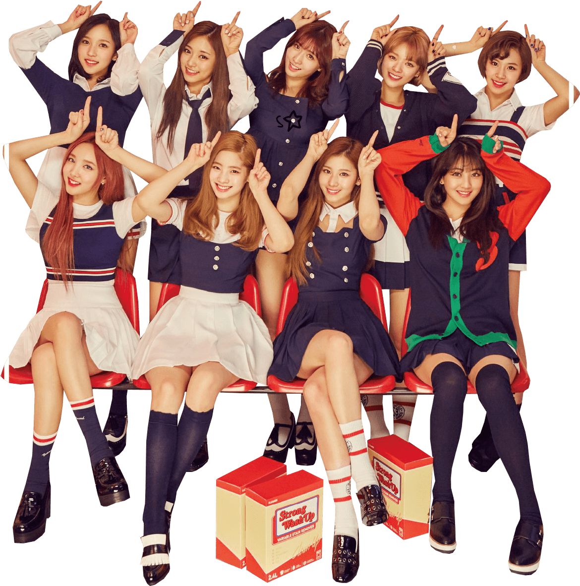 Twice Kpop-groep Skooluniform-konsep Muurpapier