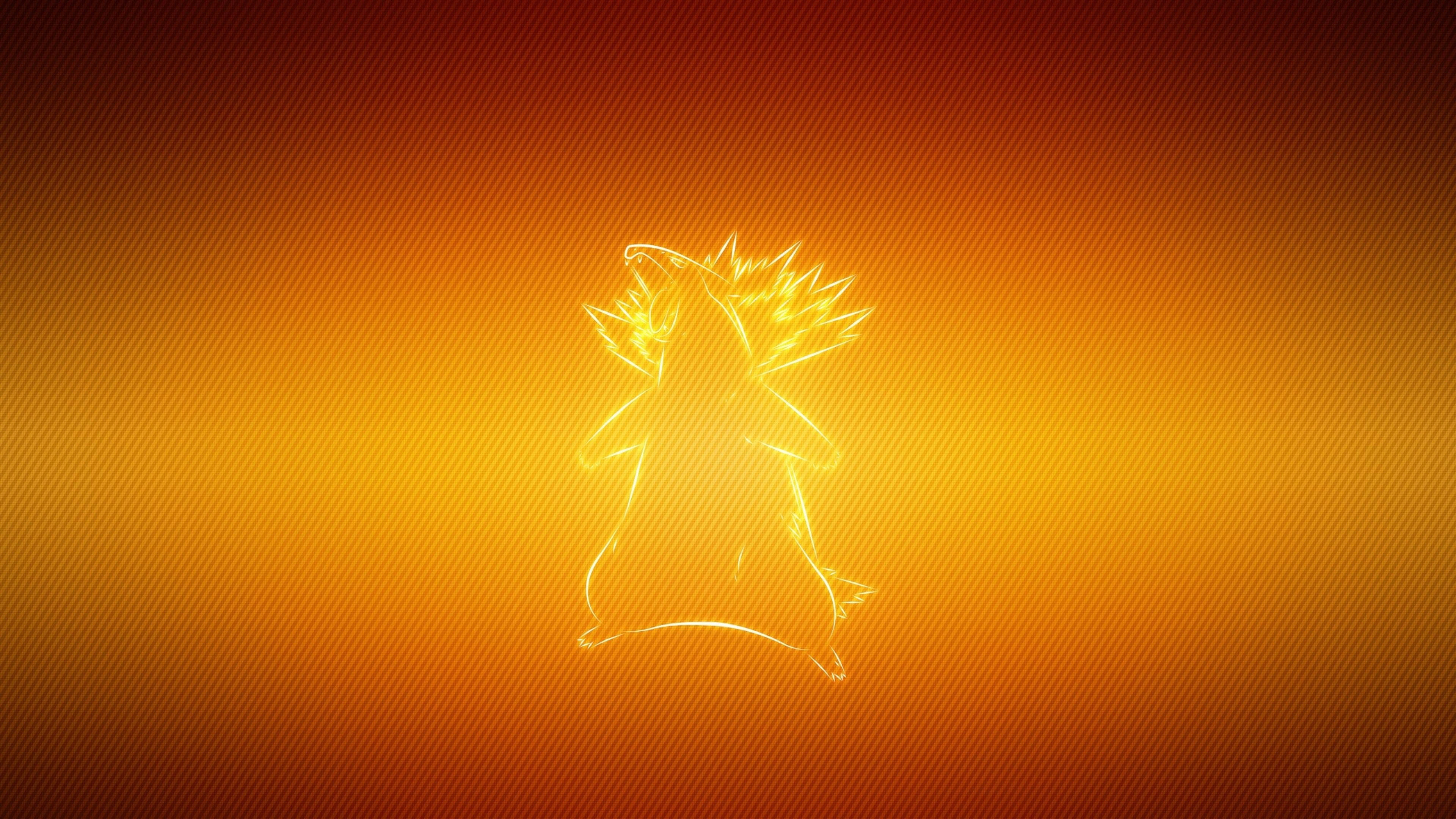 Typhlosion in Neonlig Muurpapier