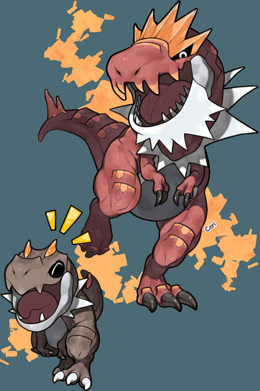 Tyrantrum en Tyrunt Jaagtog Muurpapier