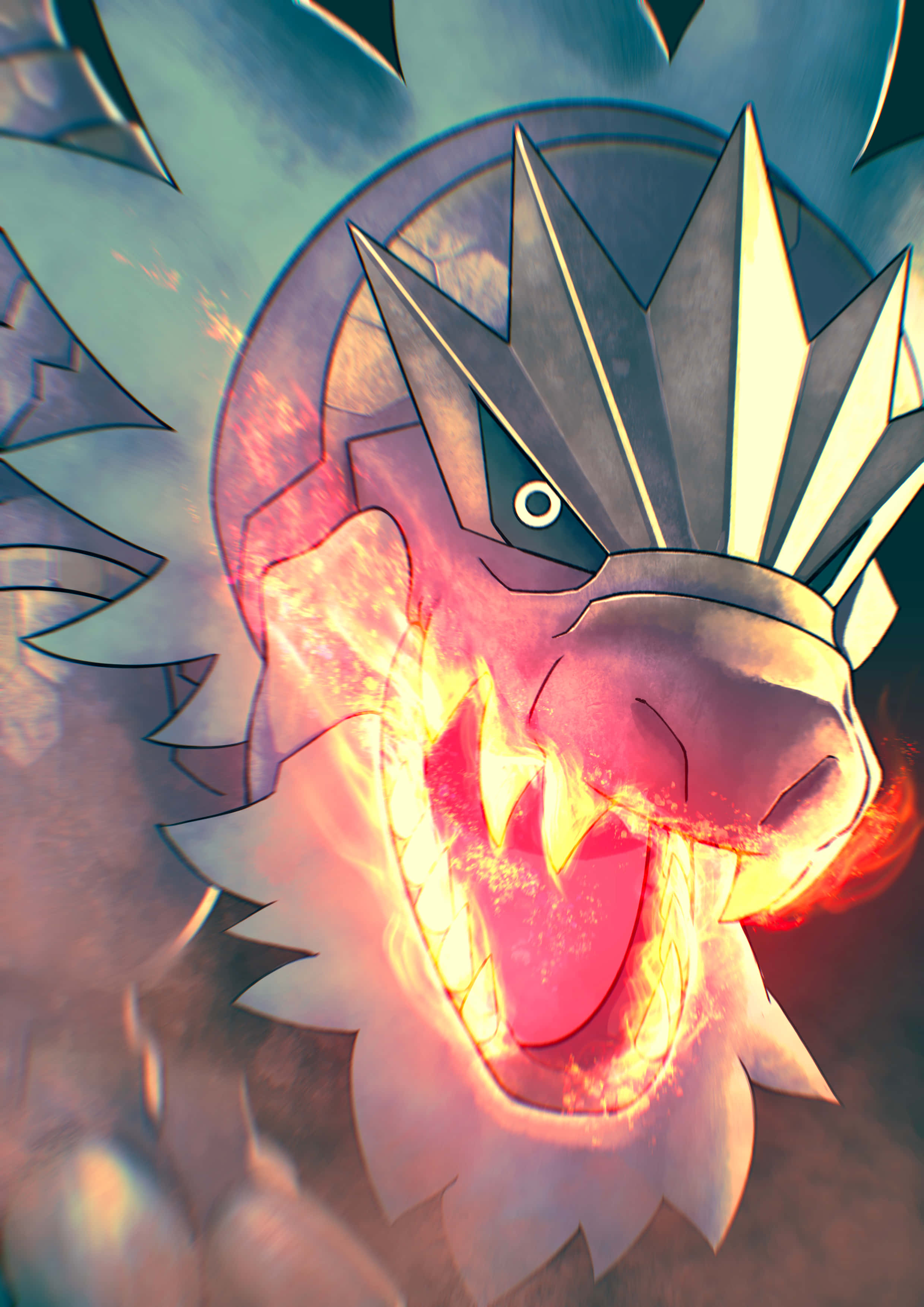 Tyrantrum wat Vuurvangkrag ontketen Muurpapier