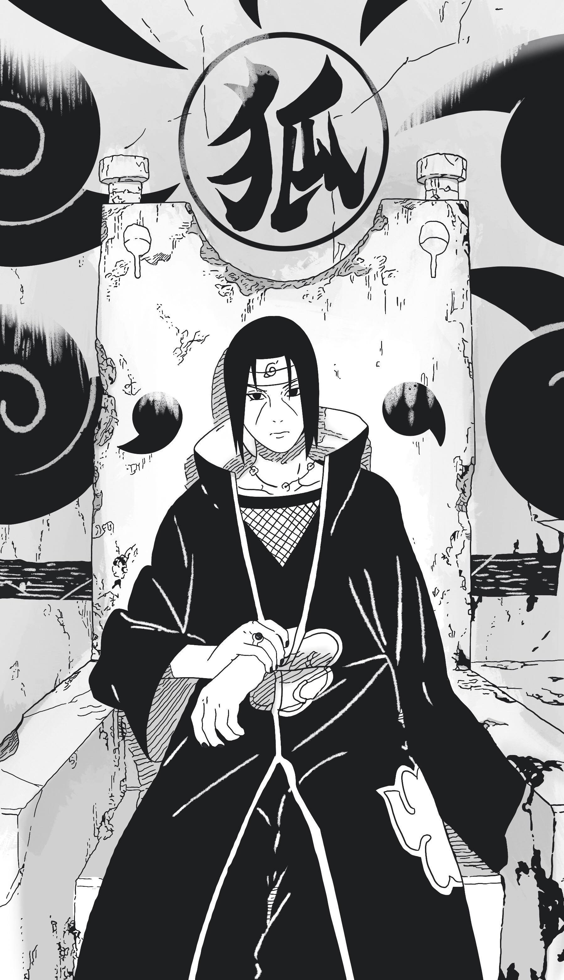 Uchiha Itachi Manga-paneel Muurpapier