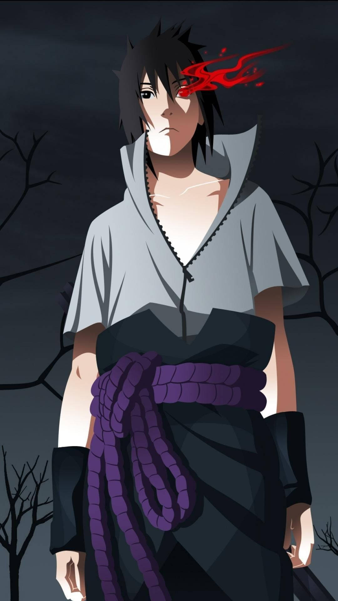 Uchiha Sasuke Naruto iPhone Digitale Kuns Muurpapier