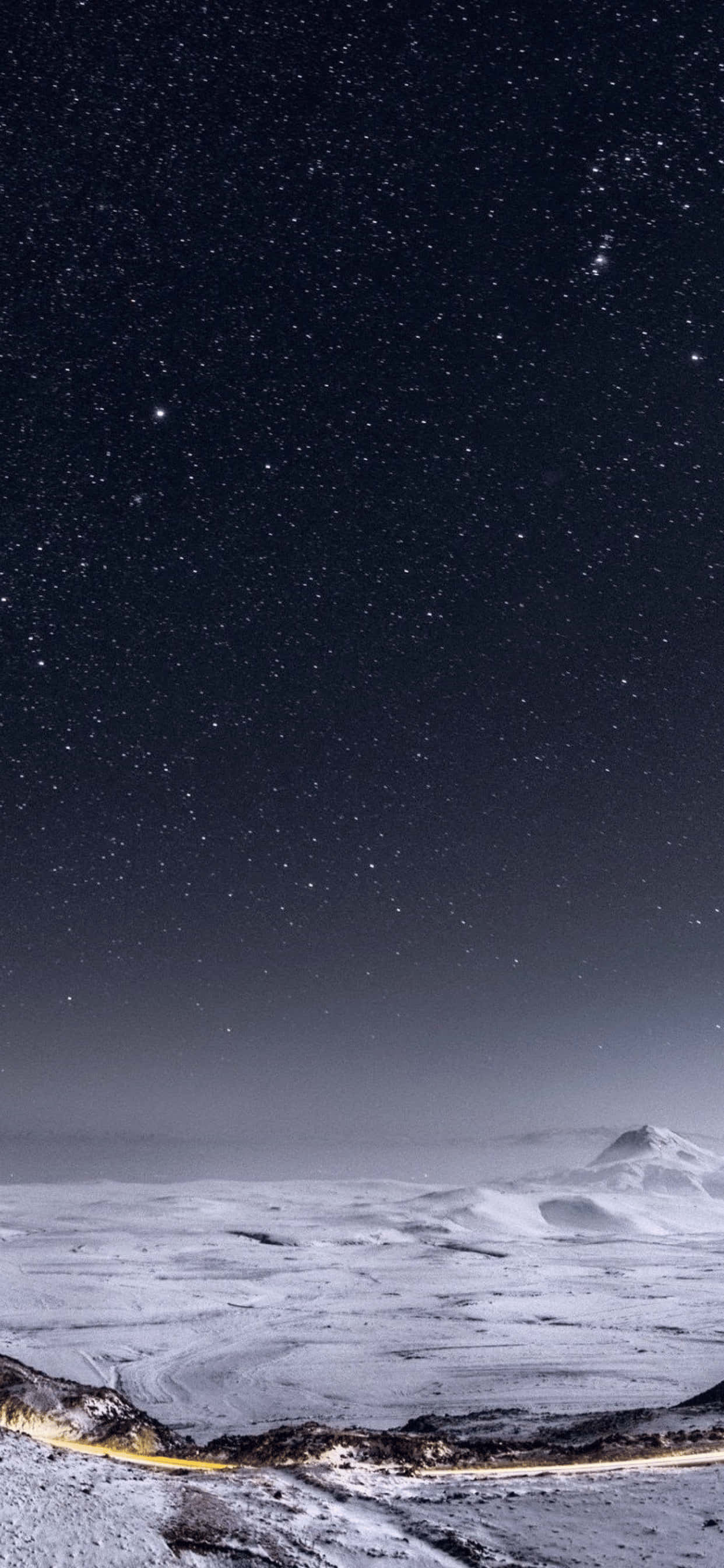 Uitsig oor Naghemel iPhone XS Max Winter Agtergrond Muurpapier