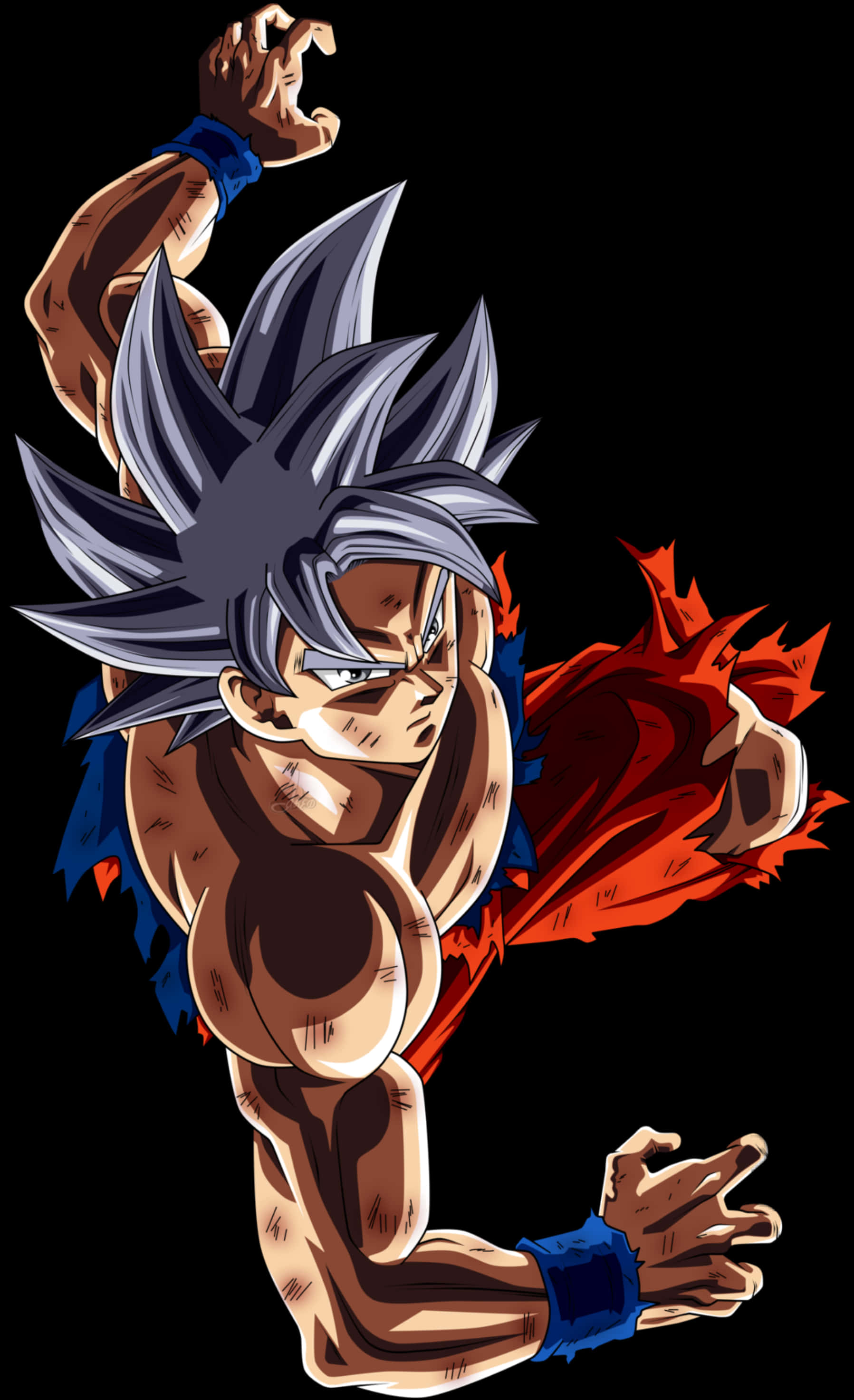 Ultra Instink Goku Krag Houding Muurpapier