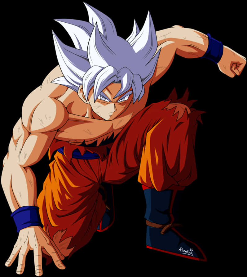Ultra Instink Goku Krag Houding Muurpapier