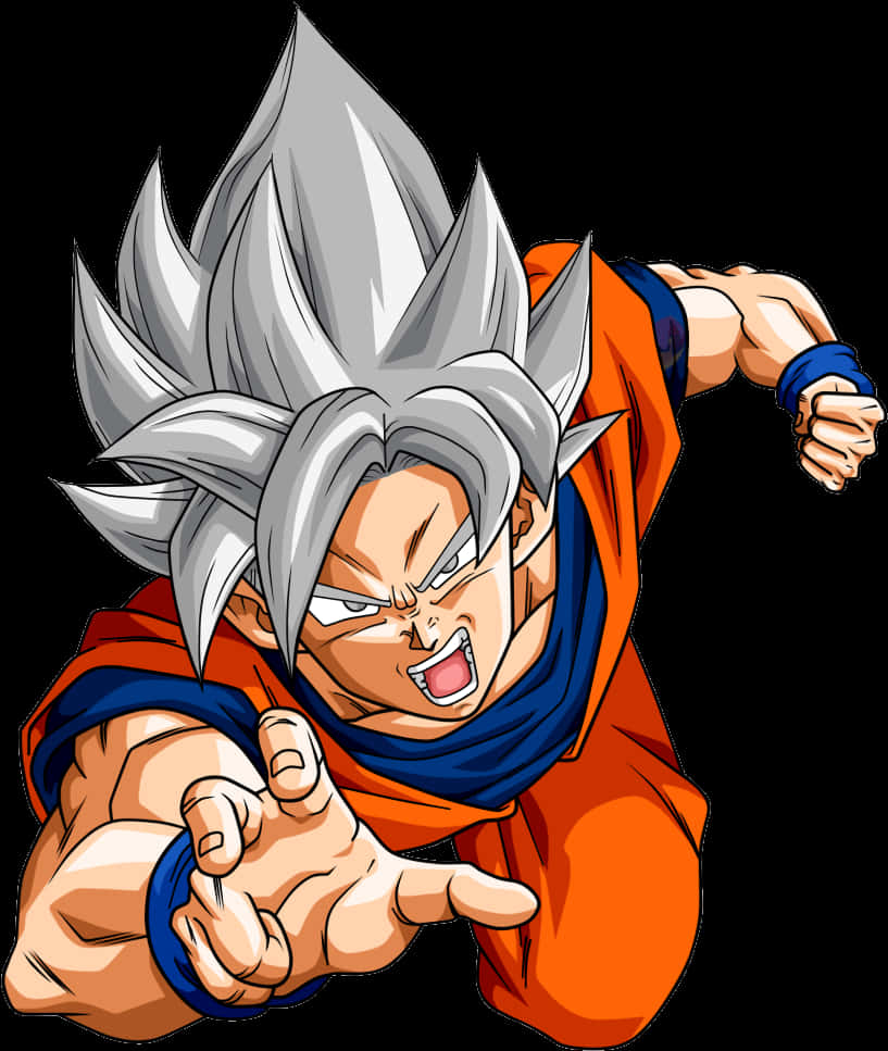 Ultra Instinkt Goku Aksieposisie Muurpapier