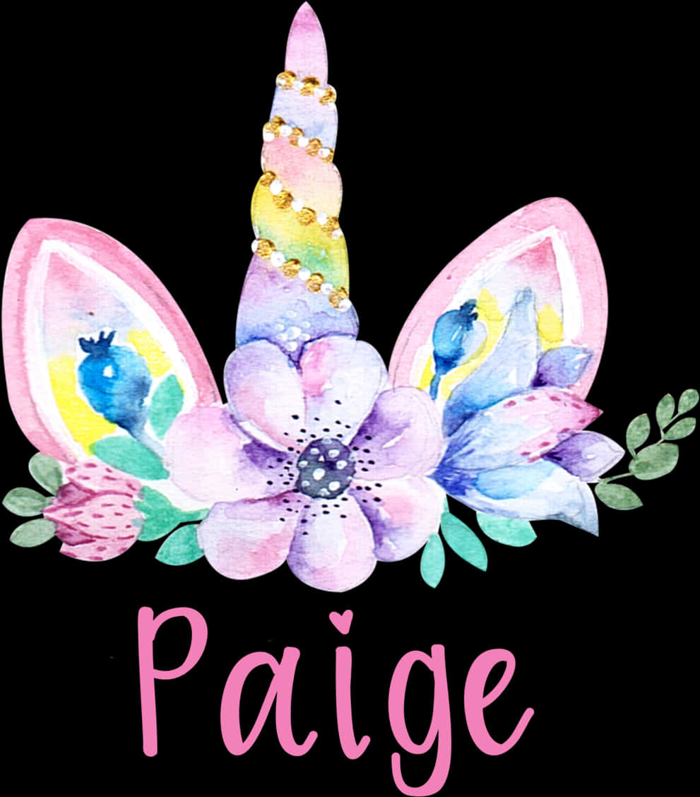 Unikale Bloemkopband Gepersonaliseer met Naam Paige Muurpapier