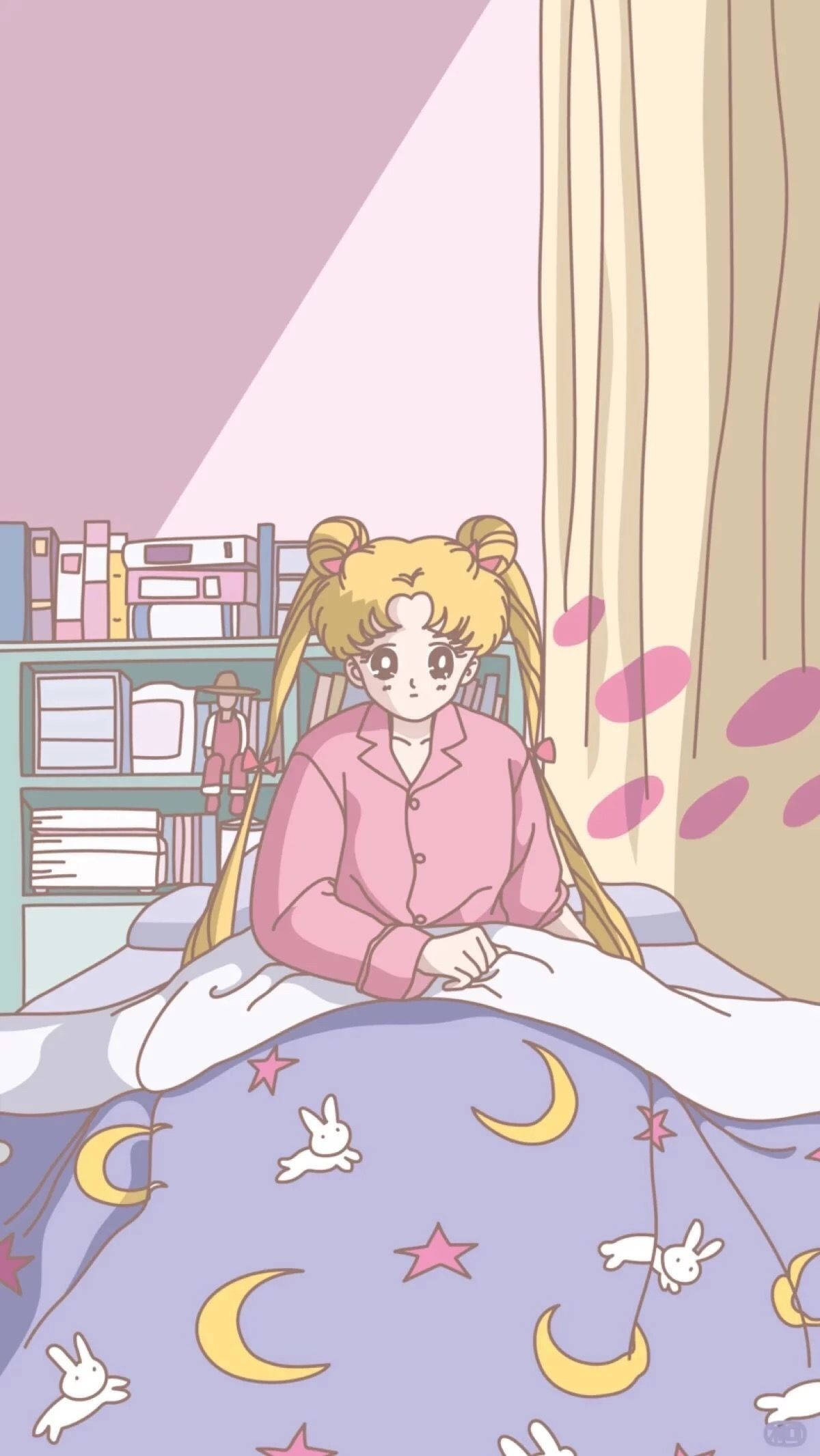 Usagi word wakker Sailor Moon iPhone Muurpapier