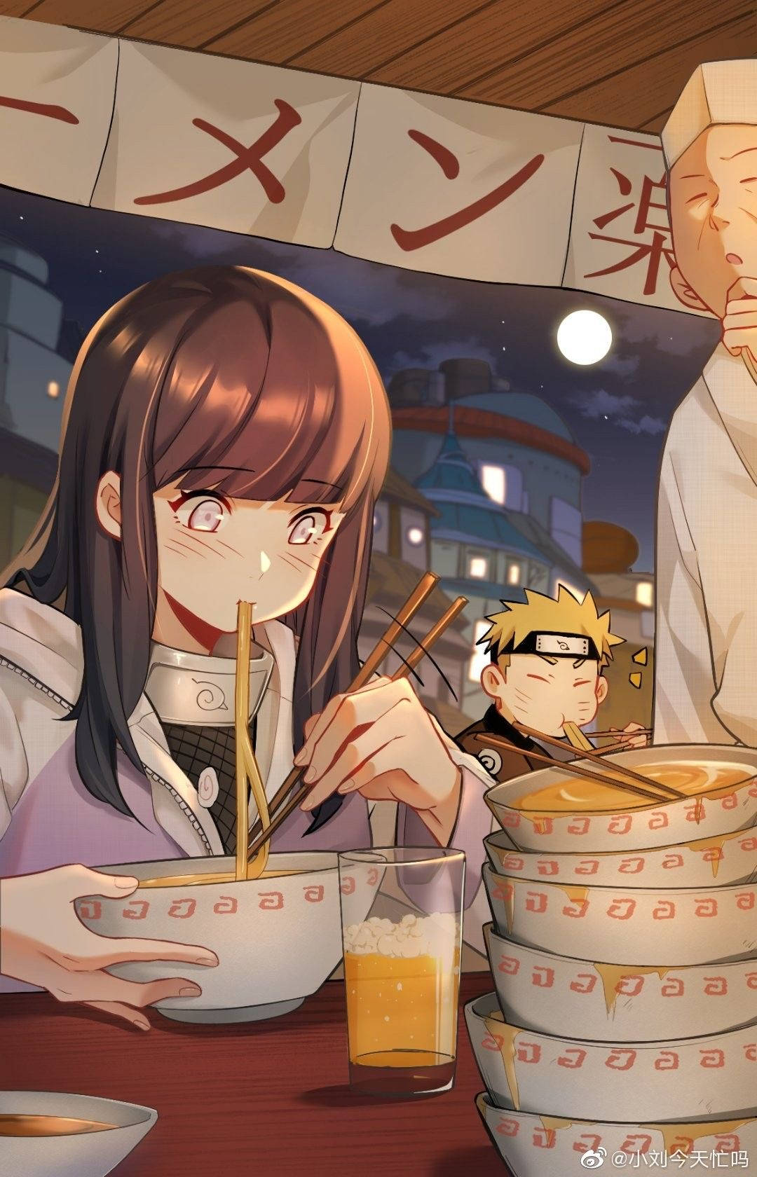 Uzumaki Stam Eet Digitale Kuns Muurpapier