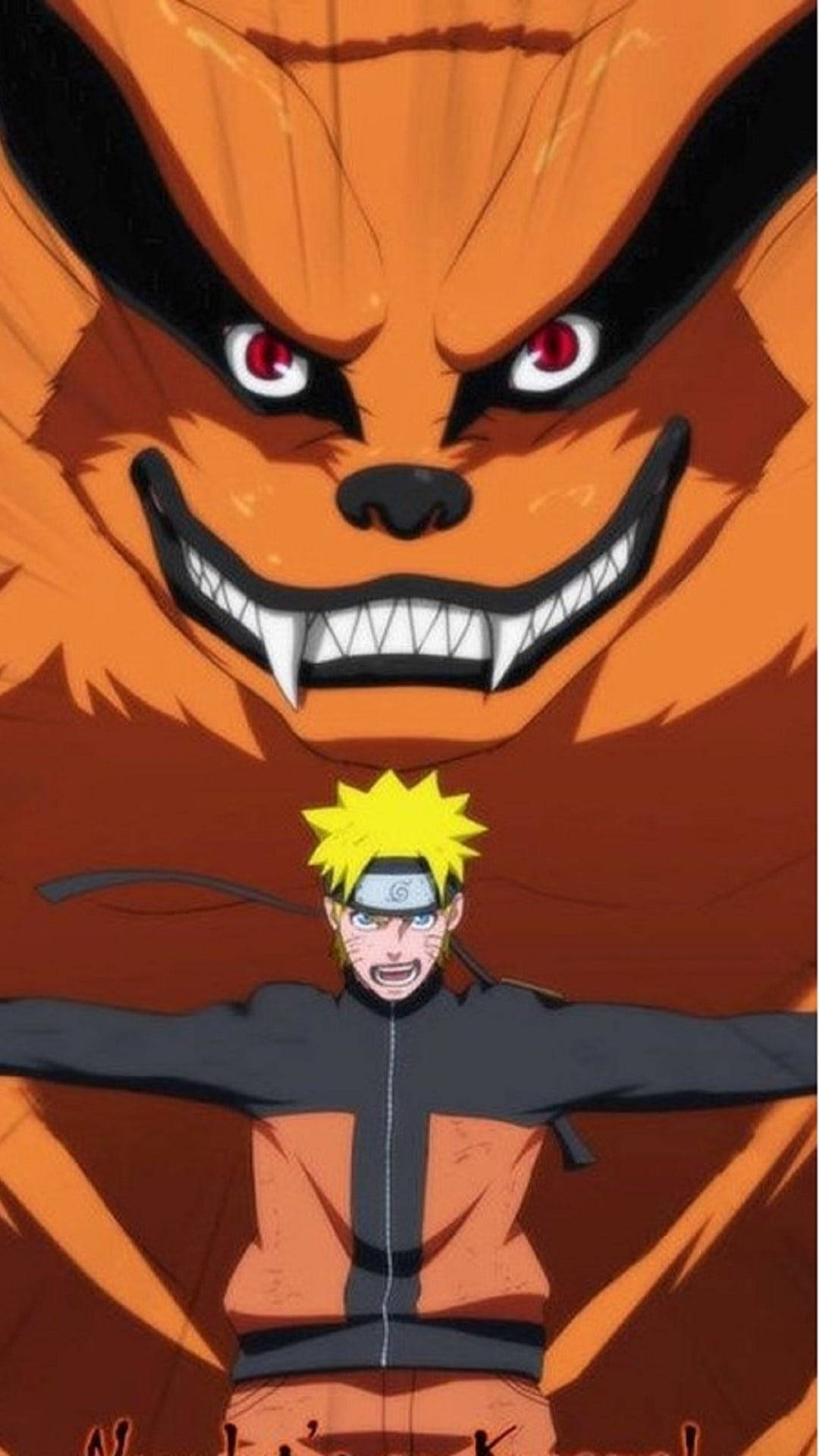 Uzumaki wat Naruto Kurama beskerm Muurpapier