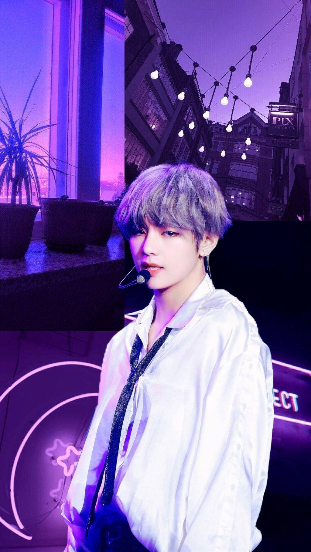 V Met Prente I Purple You Muurpapier